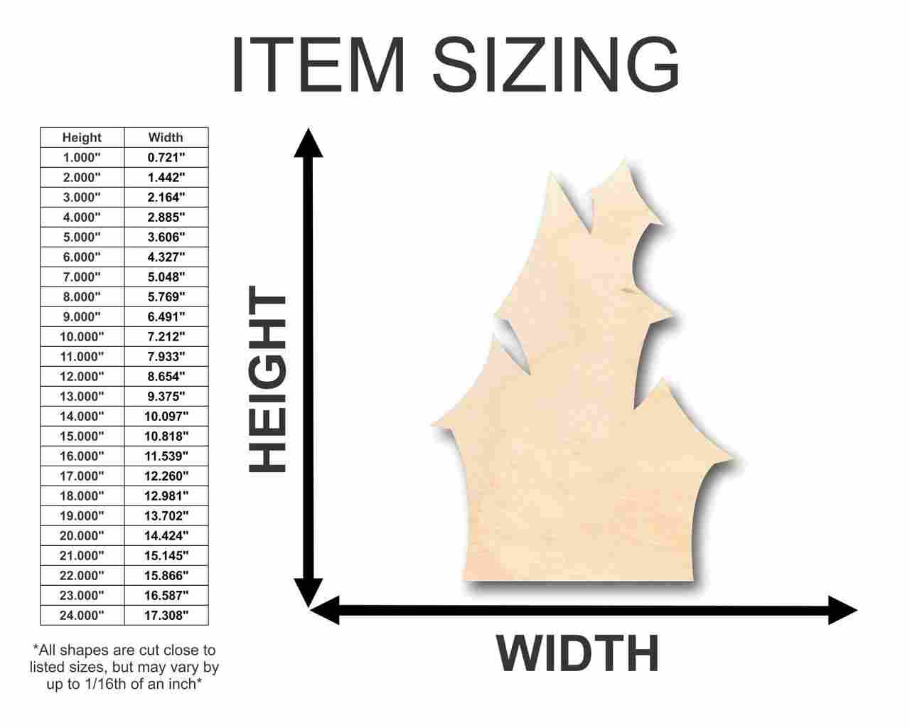 DIY Unfinished Wood Haunted House Shape for Halloween Crafts up to 46
