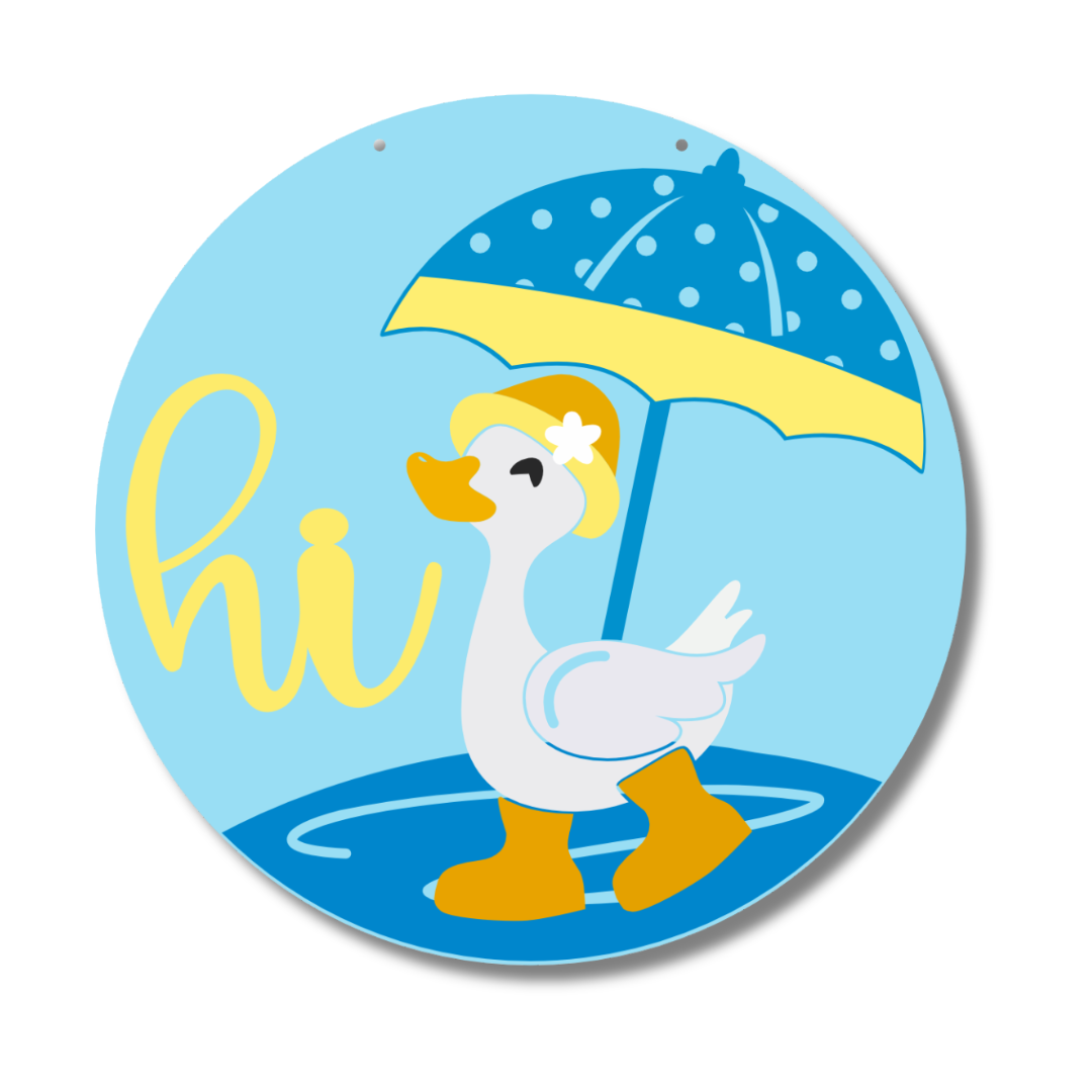 Unfinished Wood Spring Duck Door Sign Craft Kit | 1/4 - Inch Thick Wood Craft Cutouts for Decorating