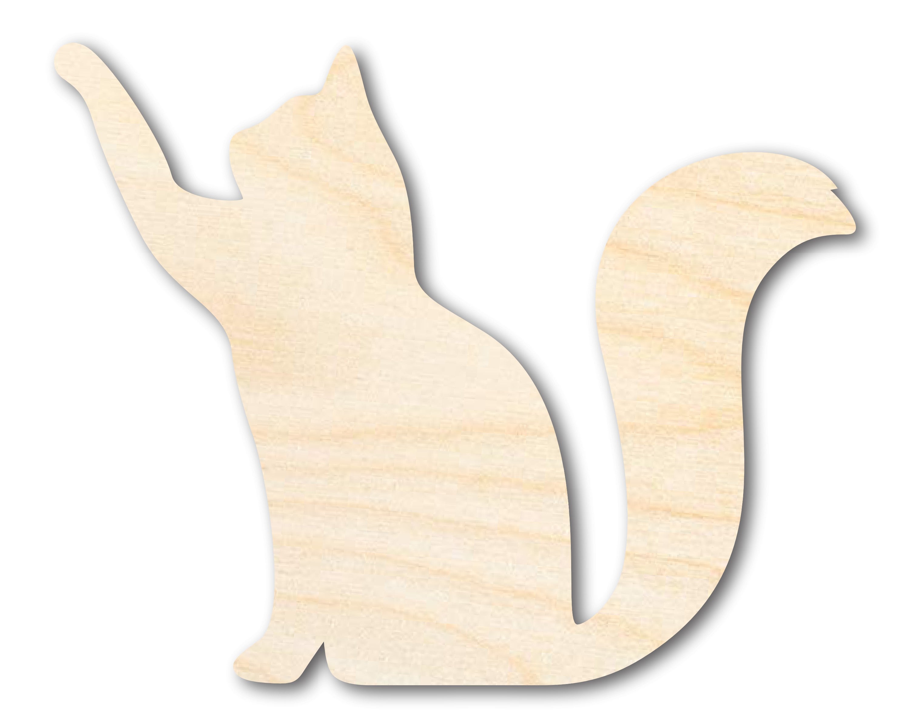 DIY Unfinished Sanded Wood Cat Shape Craft up to 36 Inches