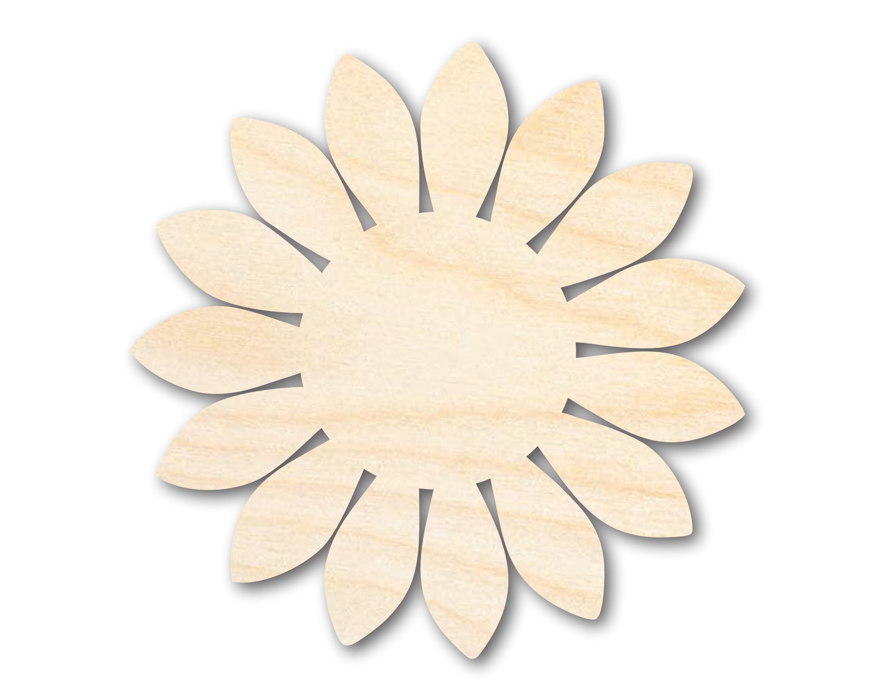 Unfinished Craft Wood Sunflower Shape with Sizes Up to 46 Inches