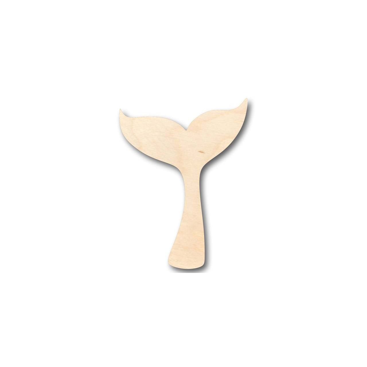 DIY Unfinished Baltic Birch Wood Whale Tail Shape for Ocean Nursery Crafts up to 46