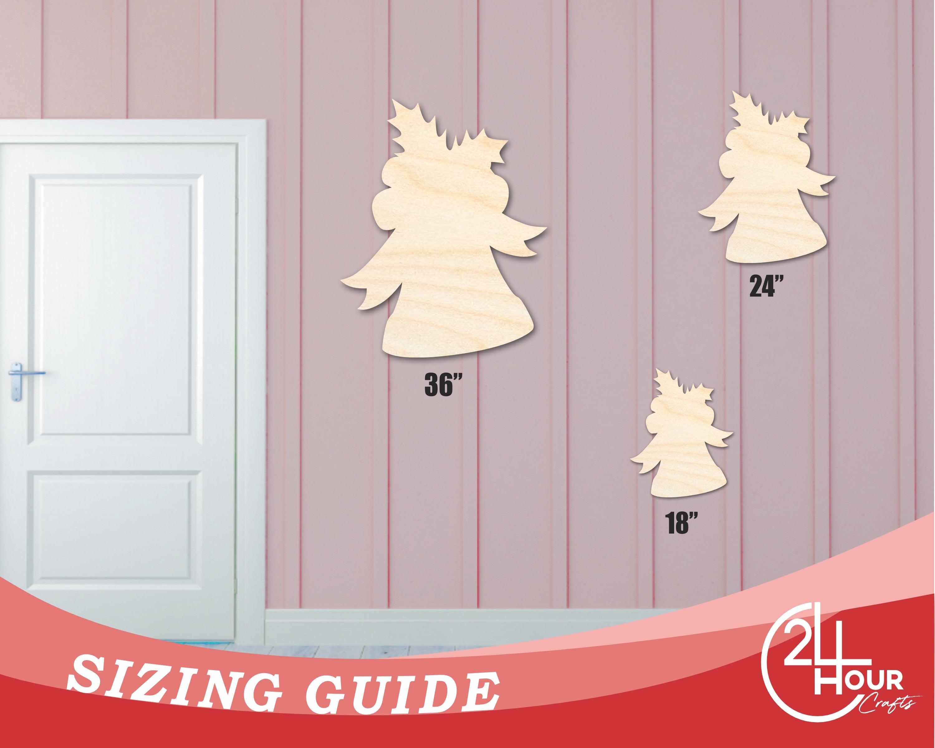 Enhanced DIY Unfinished Wood Jingle Bell Shape Craft Cutout