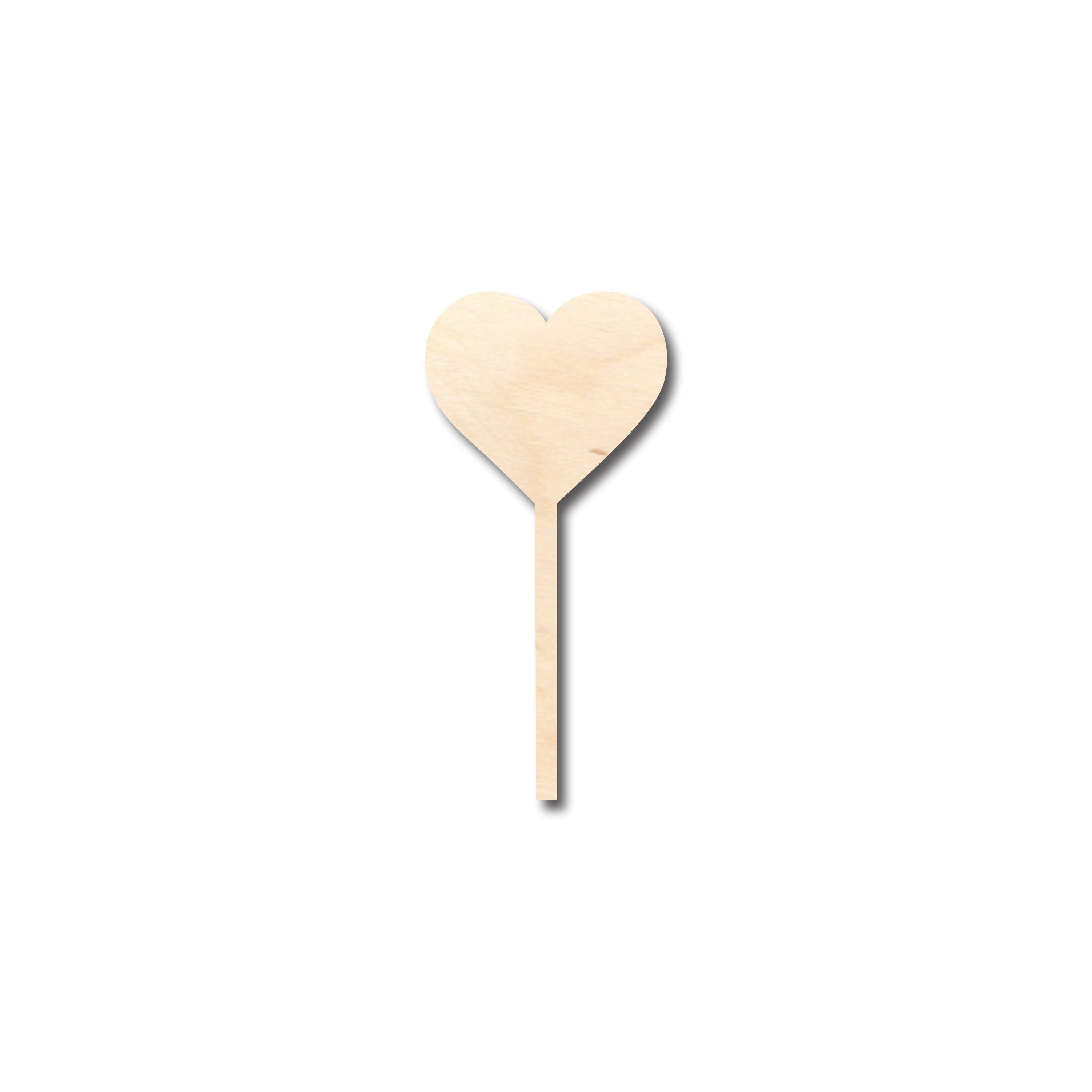 Unfinished DIY Wood Crafts in Heart Stick Lolipop Shape - Up to 46 Pieces for Creative Projects