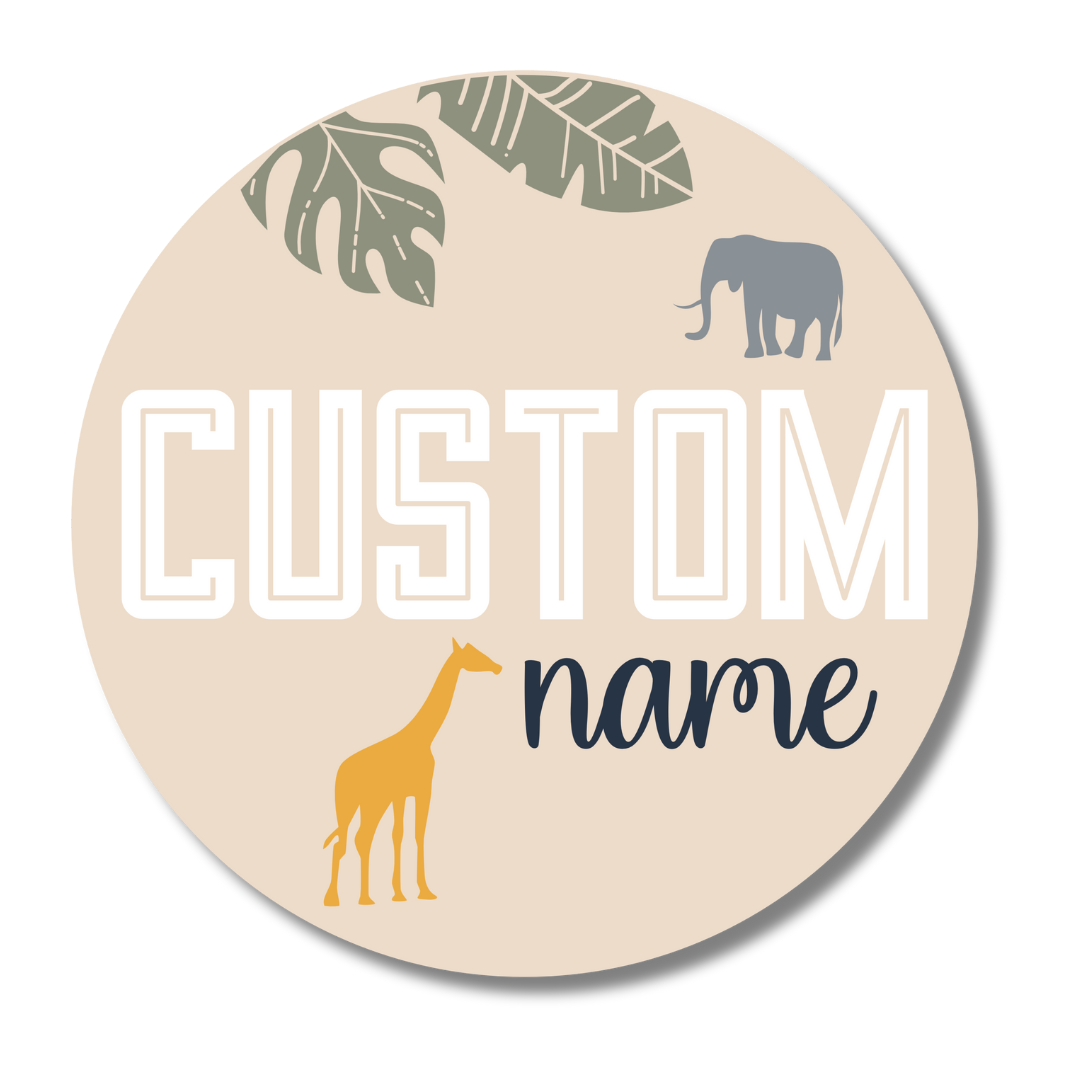 Customizable Unfinished Wood Safari-Themed Door Sign Kit for Personalized Home Decor | 1/4 Inch Thick Wood Craft Cutouts