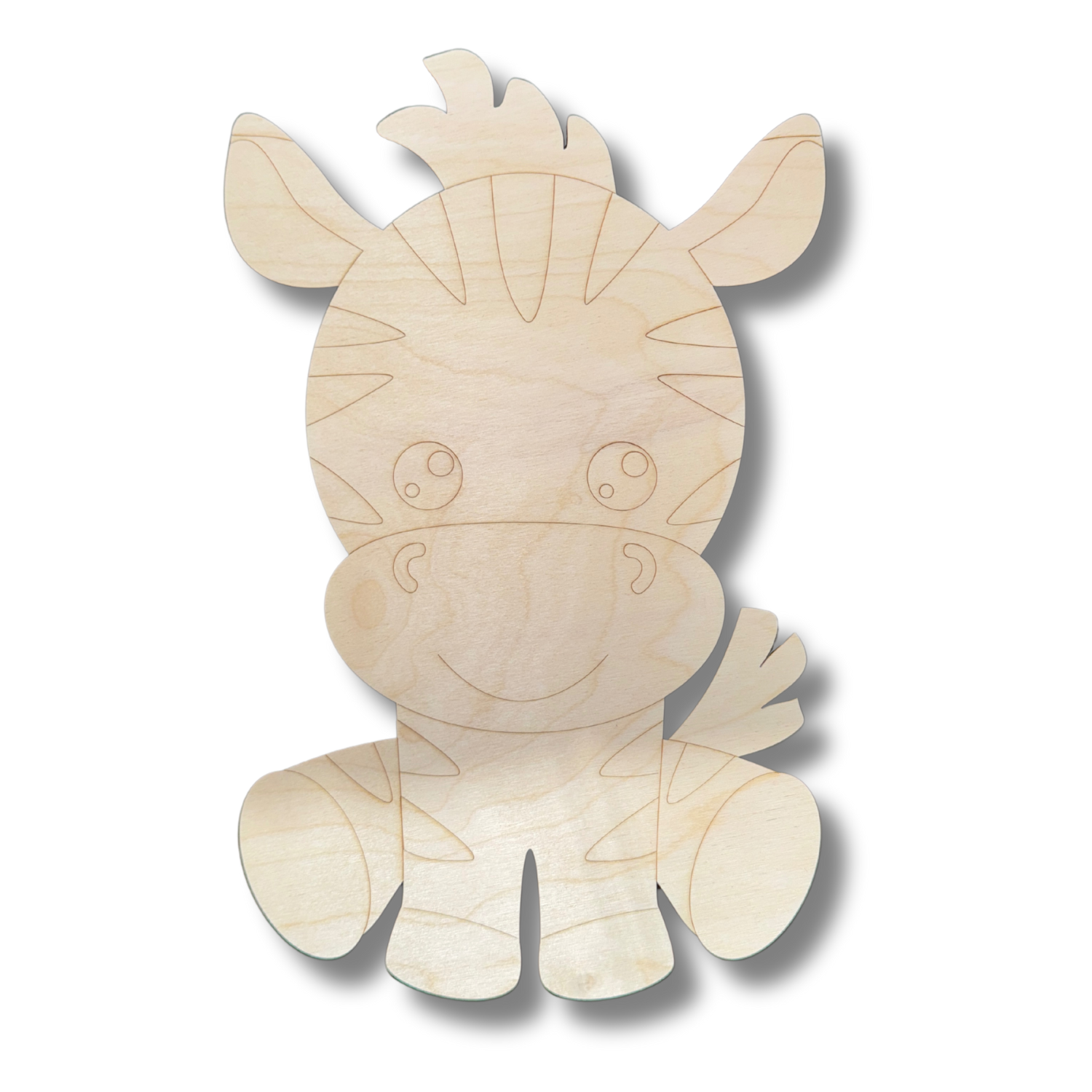 DIY Unfinished Wood Etched Zebra Shapes for Line Painting, Up to 30 Pieces