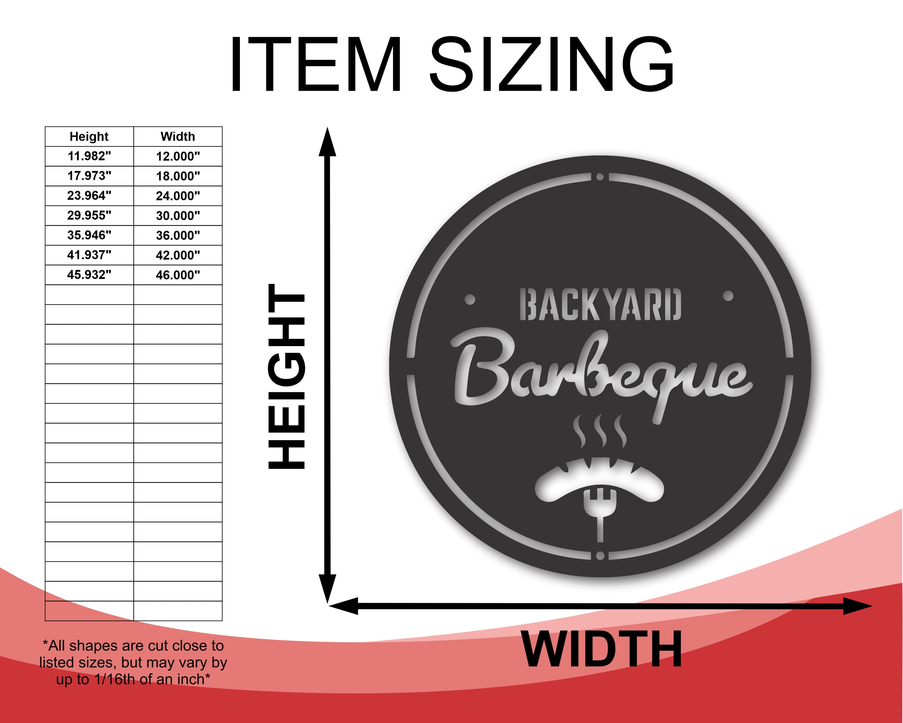 Metal Wall Decor for Backyard BBQ | 15 Different Color Choices for Outdoor Grill Sign