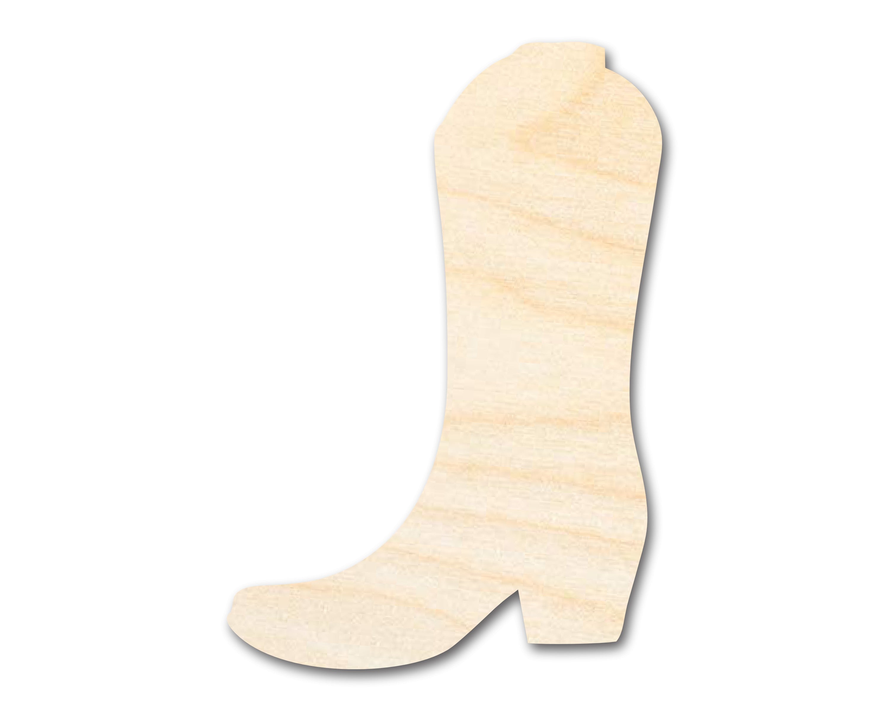 Enhanced Unfinished Wood Cowboy Boot Silhouette for DIY Crafts
