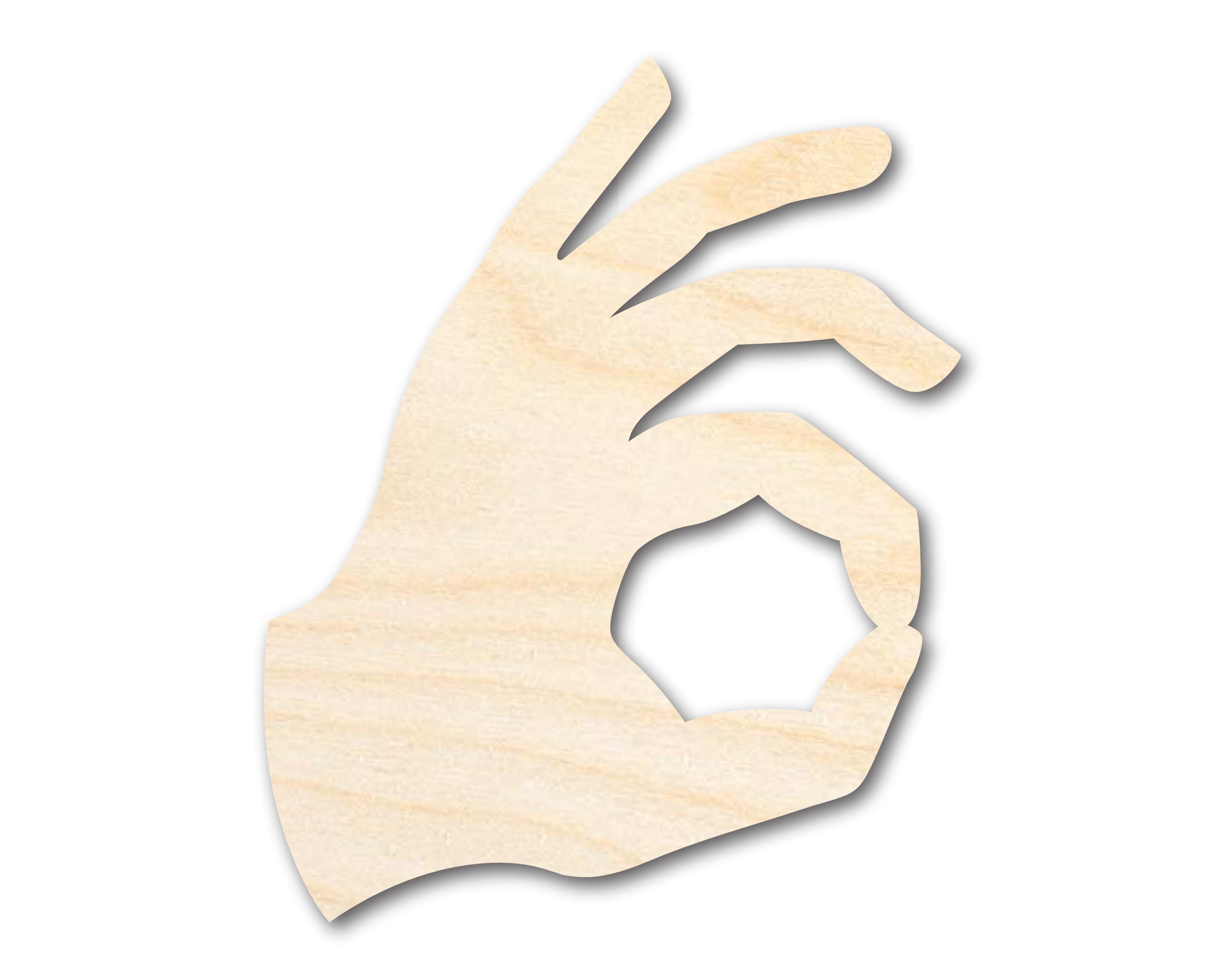 Unfinished DIY Craft Cutout in Okay Hand Shape for Up to 46 DIY Projects