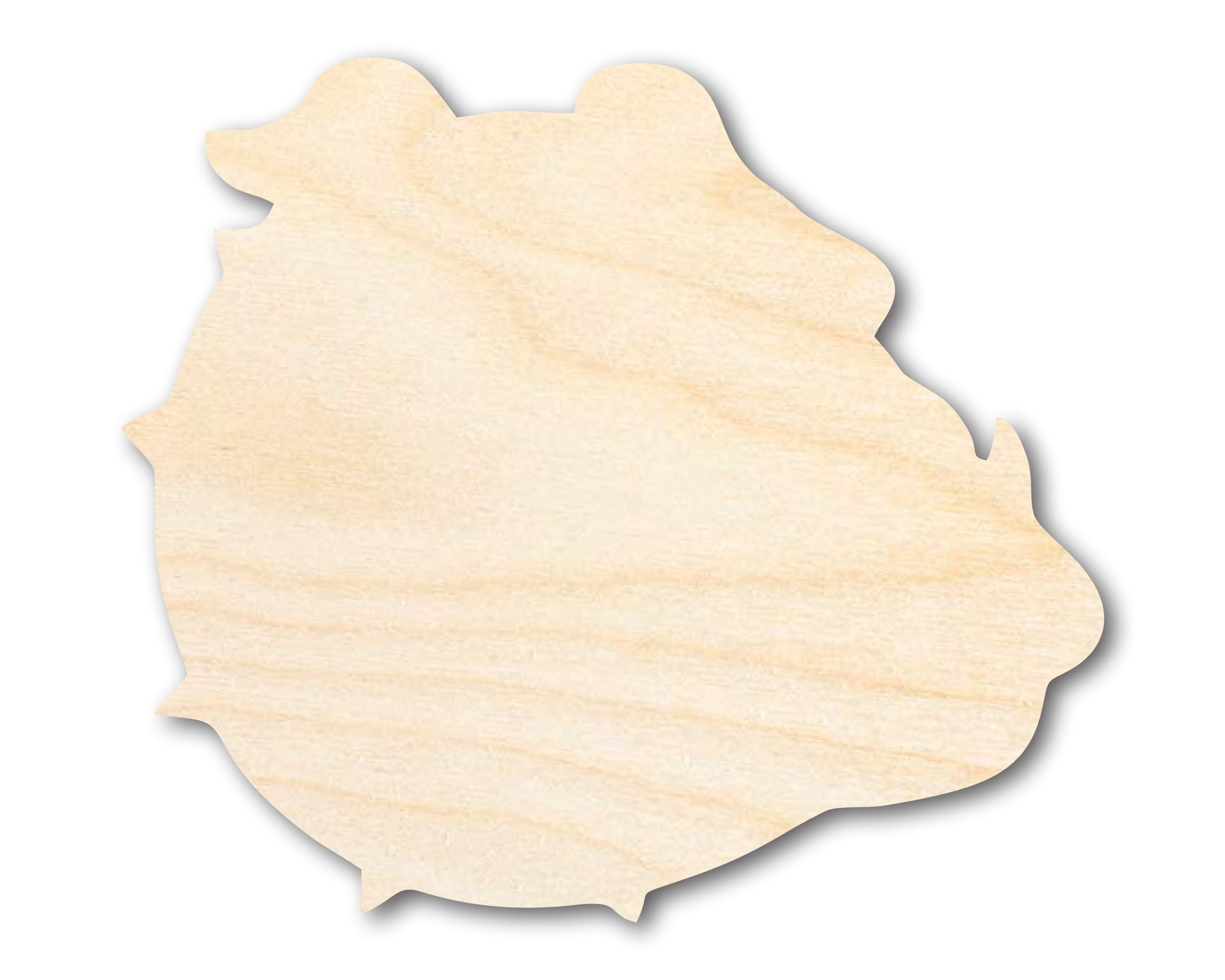 Unfinished DIY Craft Cutout of Wood Bulldog Mascot Shape with Up to 46 DIY Options