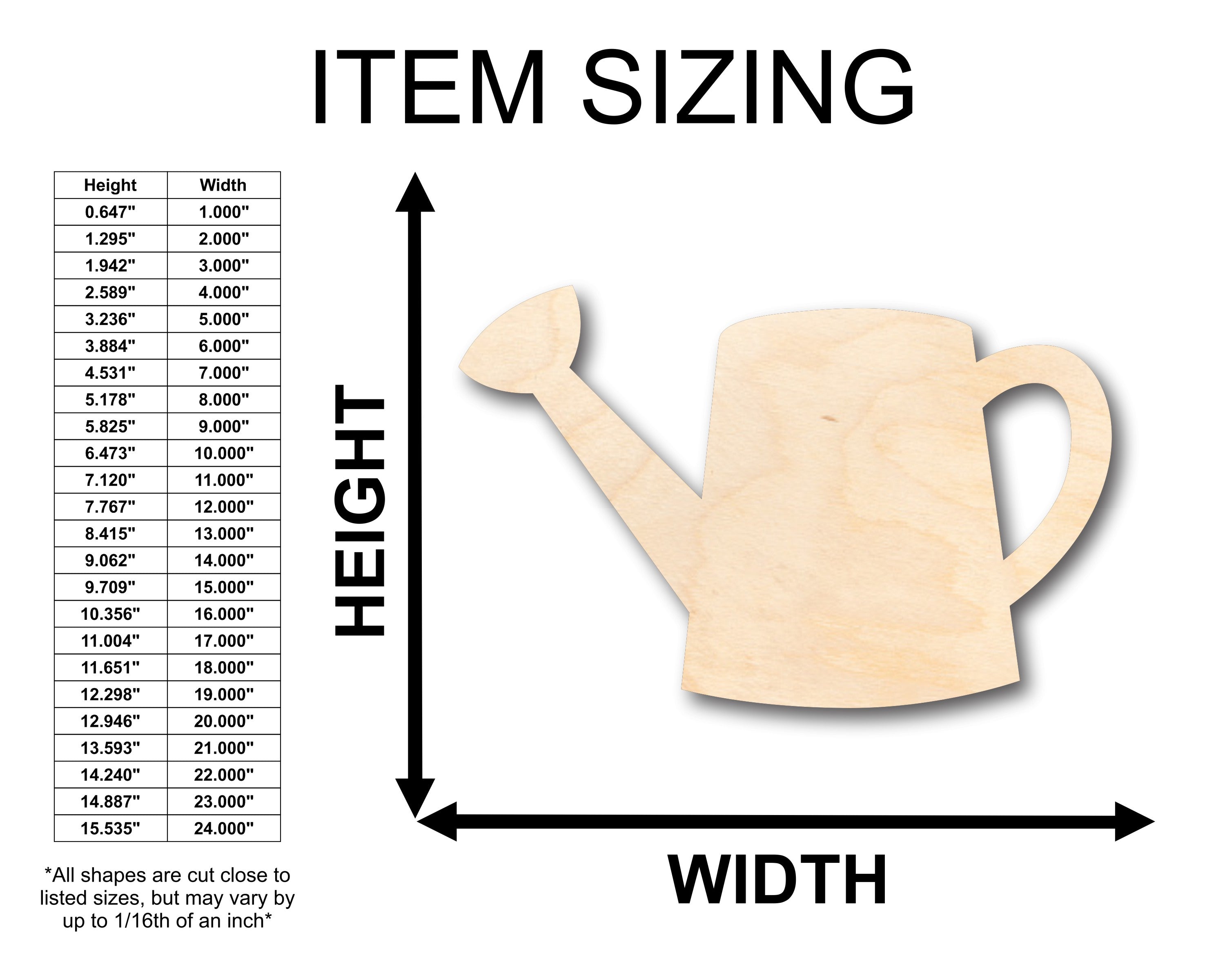 DIY Unfinished Wood Garden Watering Can Shape for Up to 46 Crafts
