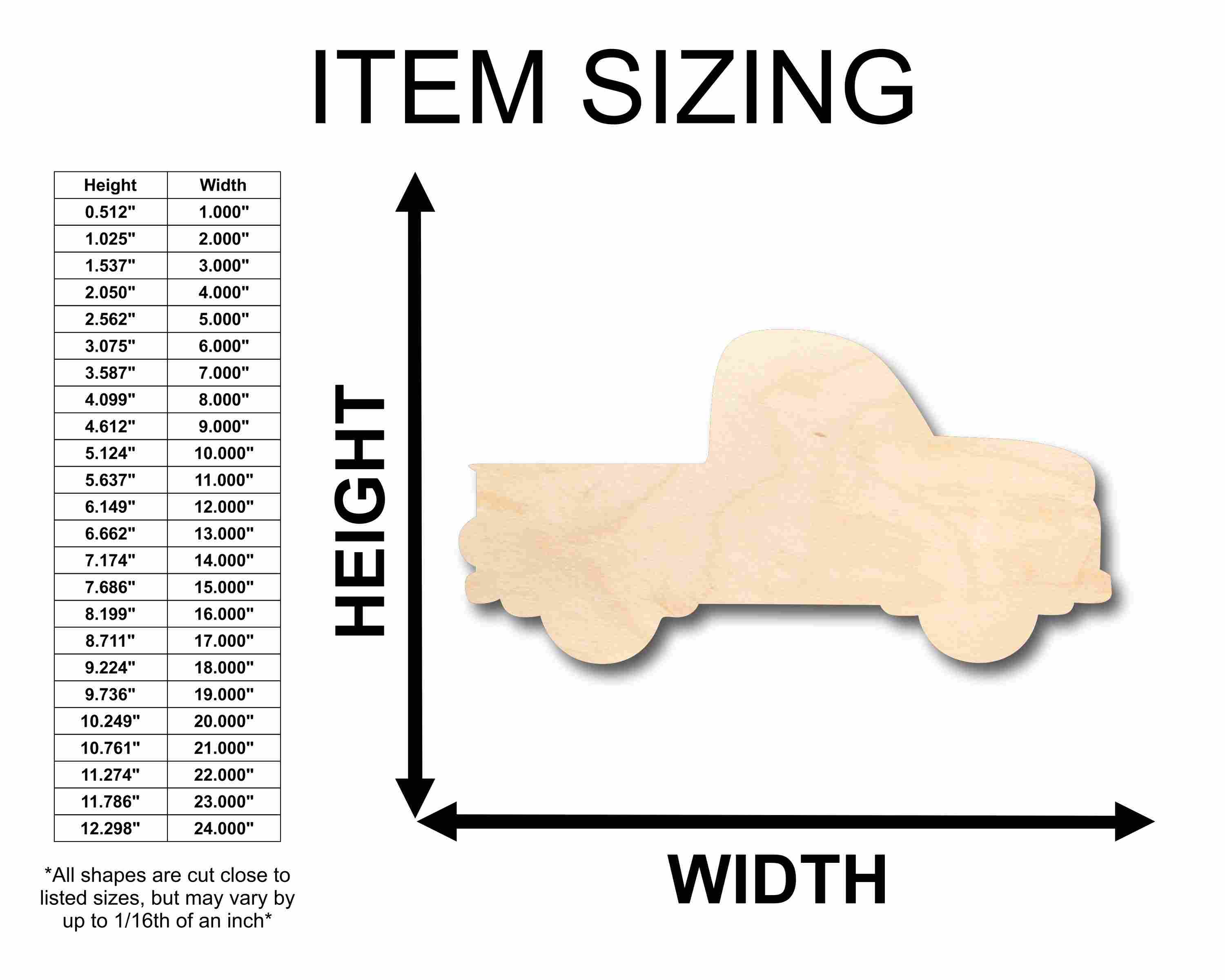 Unfinished Wood DIY Craft Supplies - Christmas Tree, Car, and Truck Silhouettes, Up to 46 Inches for Various DIY Projects