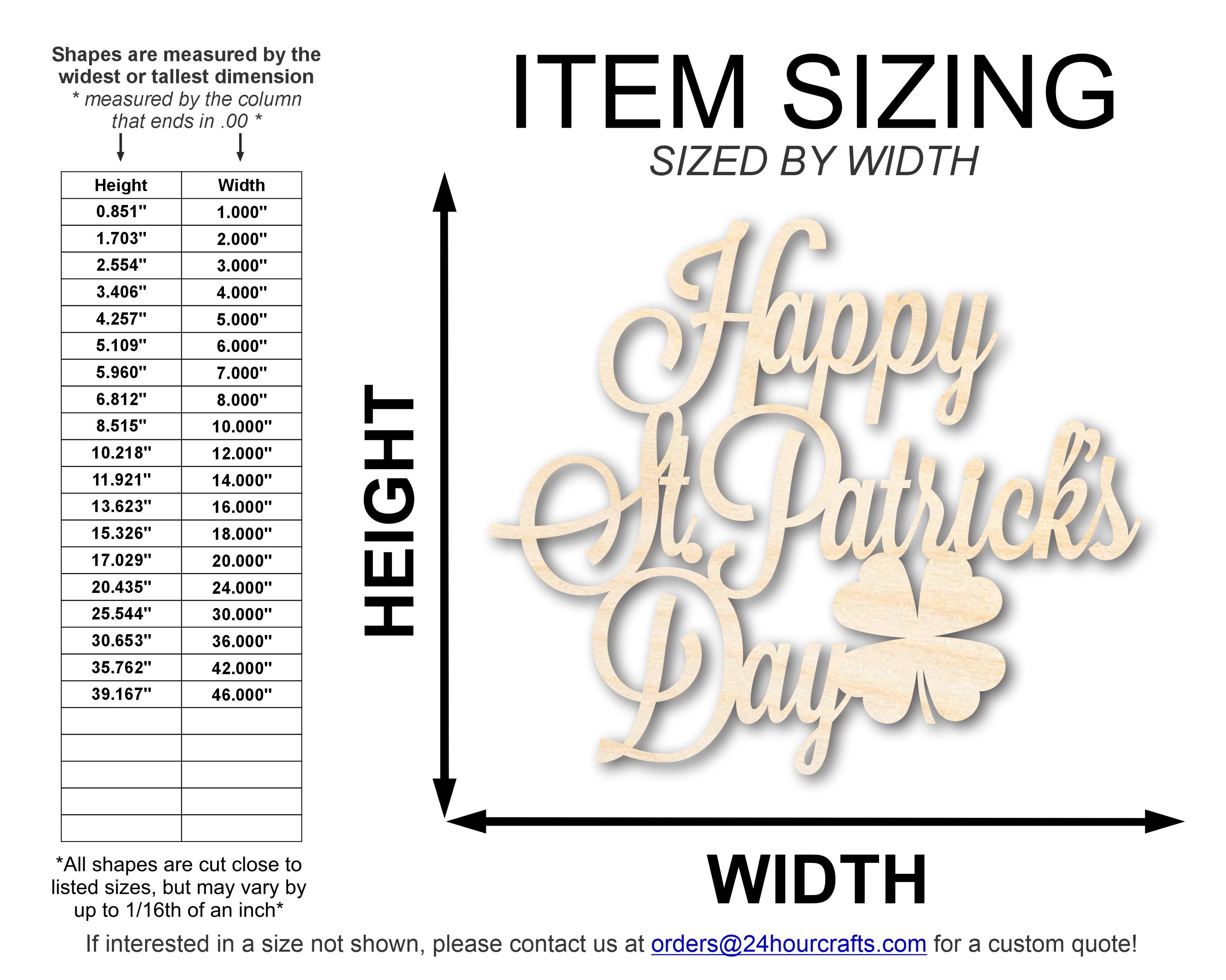 DIY Unfinished Baltic Birch St. Patrick's Day Shape Cutout up to 46 Inches