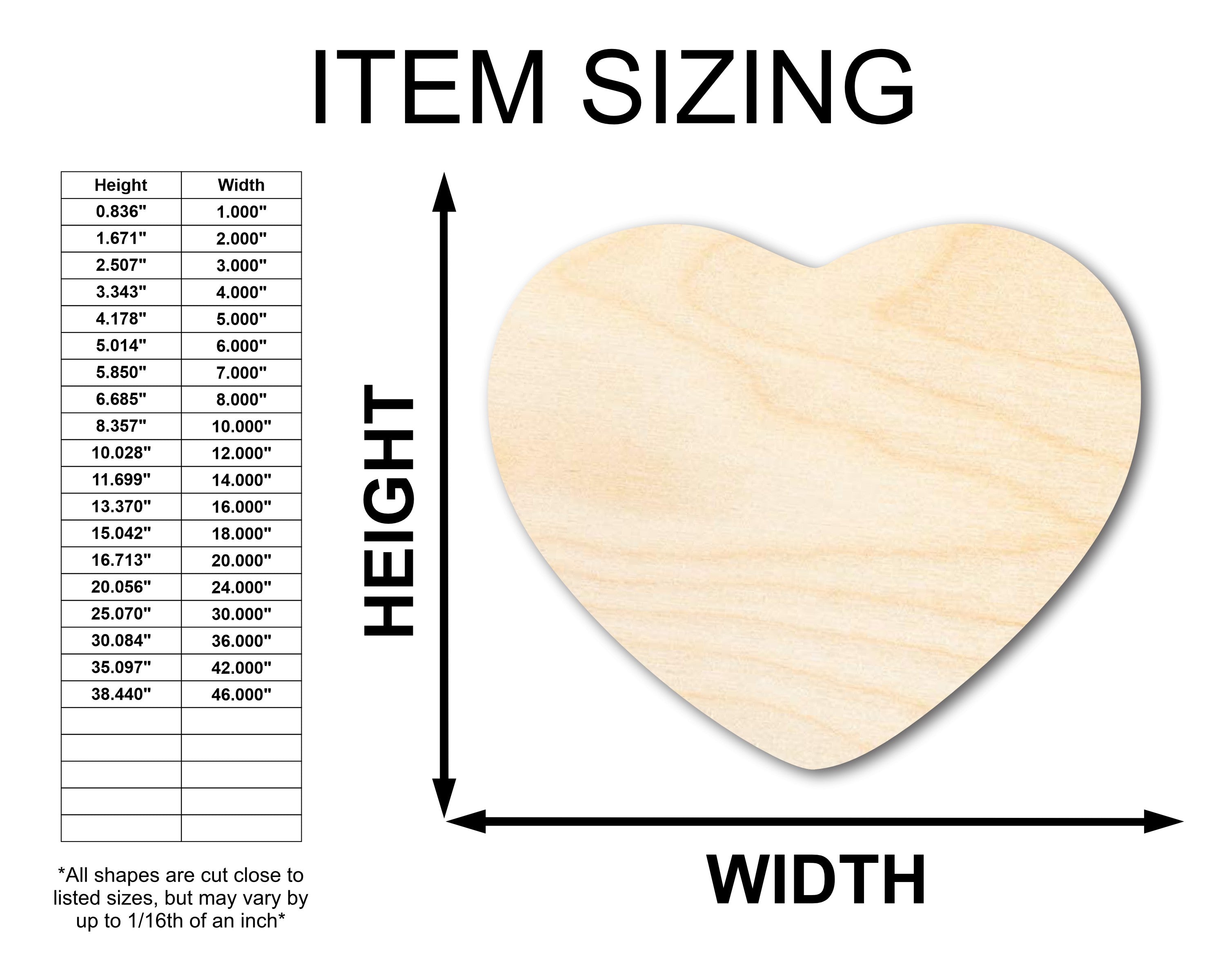 DIY Unfinished Wood Marshmallow Heart Silhouette Crafts up to 46 Pieces