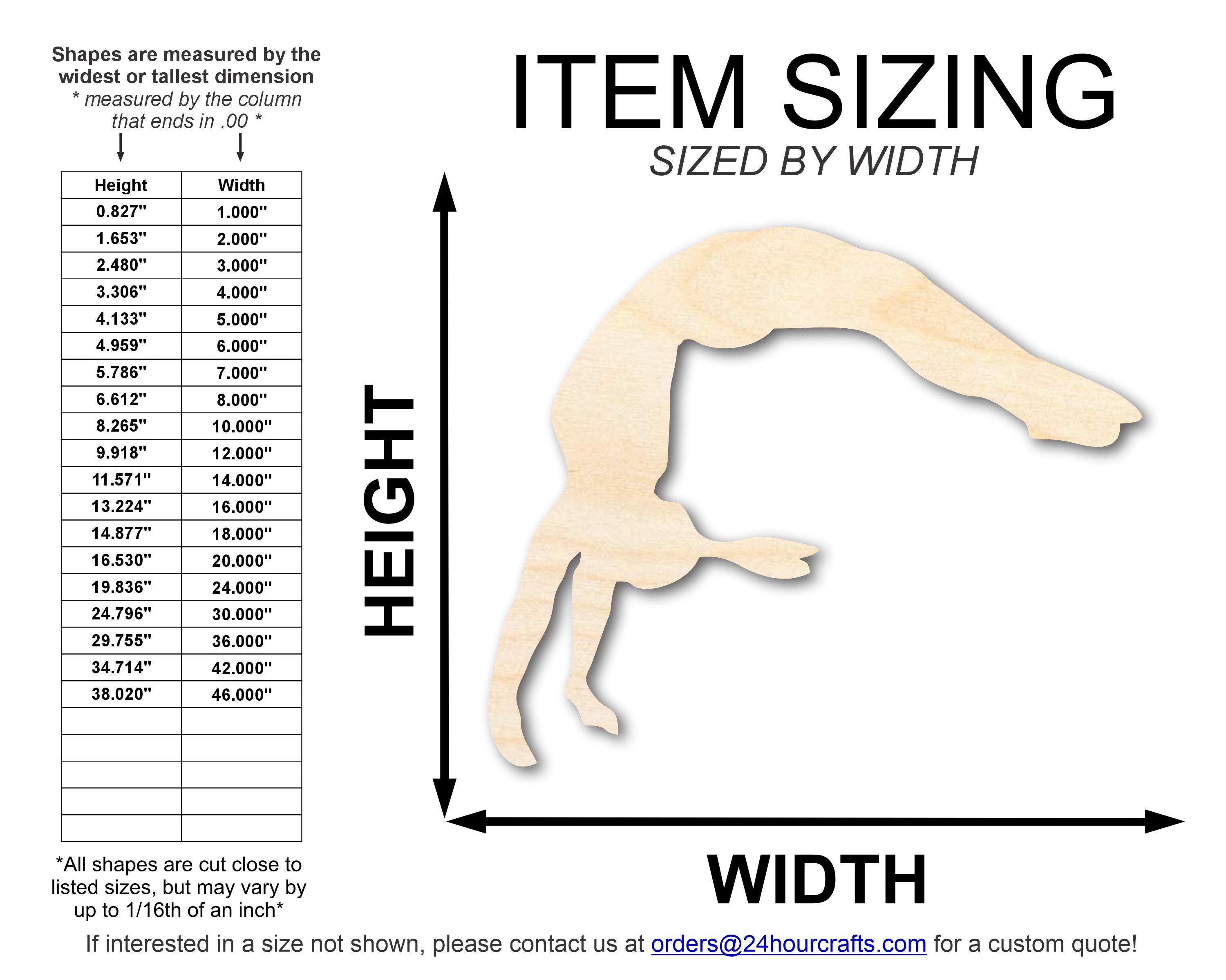 Unfinished Baltic Birch Wood Gymnast Handspring Shape DIY Craft Cutouts - Up to 46 Inches for Multiple DIY Projects