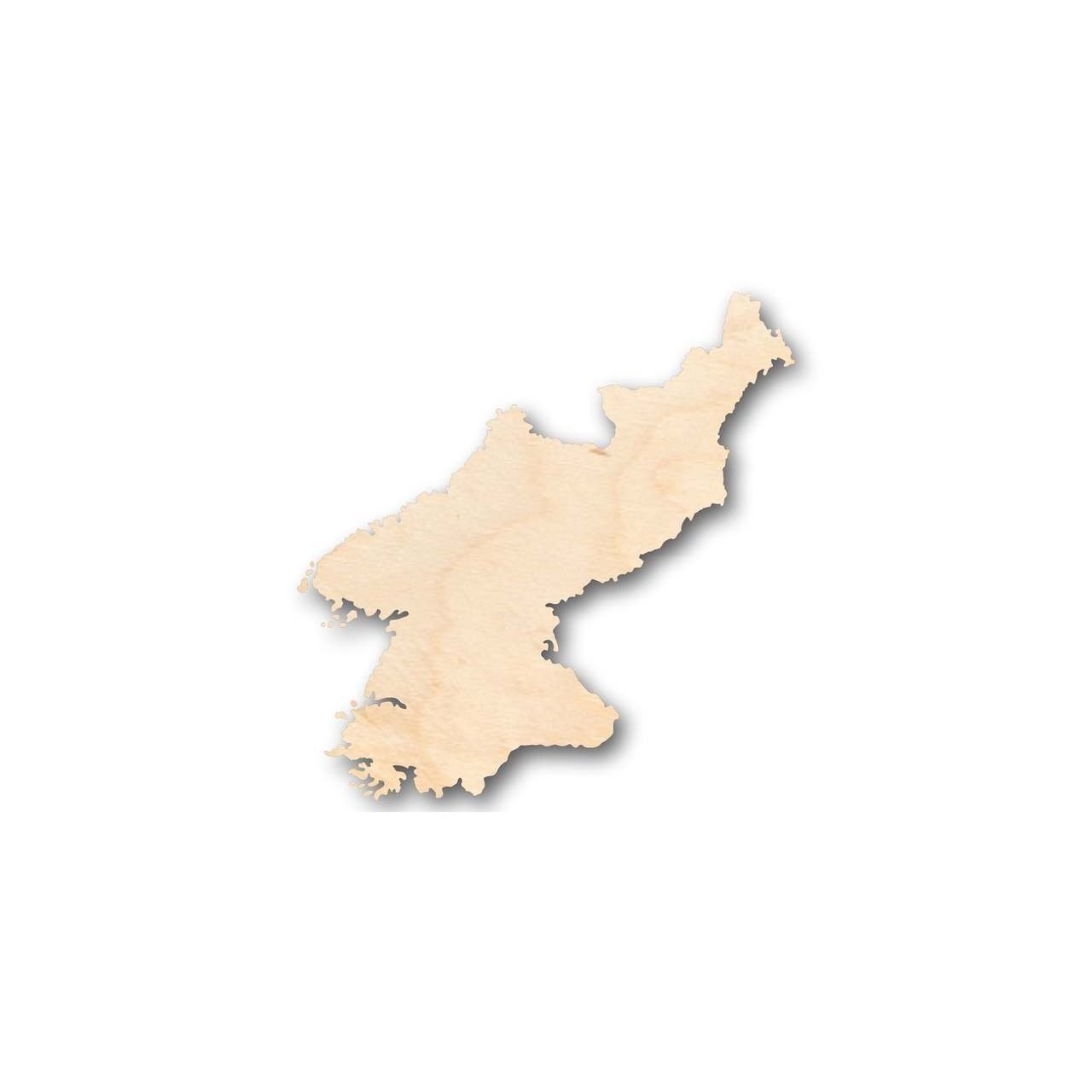 DIY Unfinished North Korea Shape Wood Craft, Up to 46 Inches