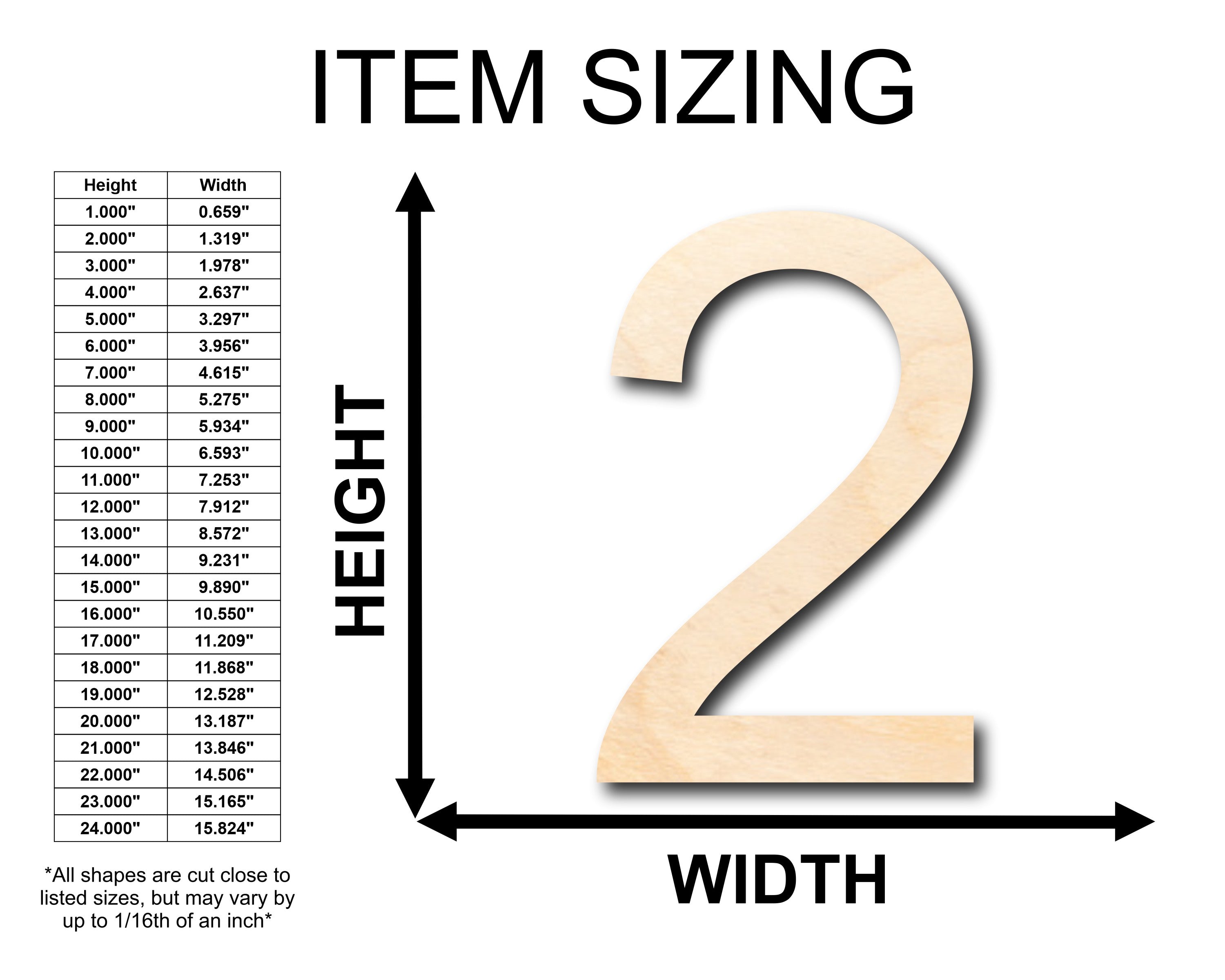 Unfinished Wood DIY Craft in Arial Number 2 Shape, Suitable for up to 46 Do - It - Yourself Projects