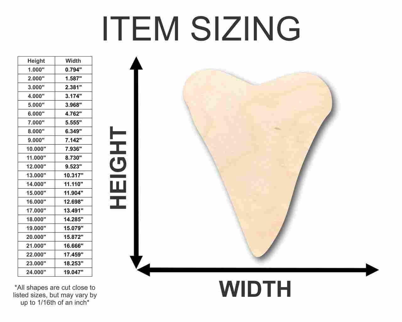 Unfinished Wood Ocean Beach Nursery Craft in Shark Tooth Shape for Up to 46 DIY Projects