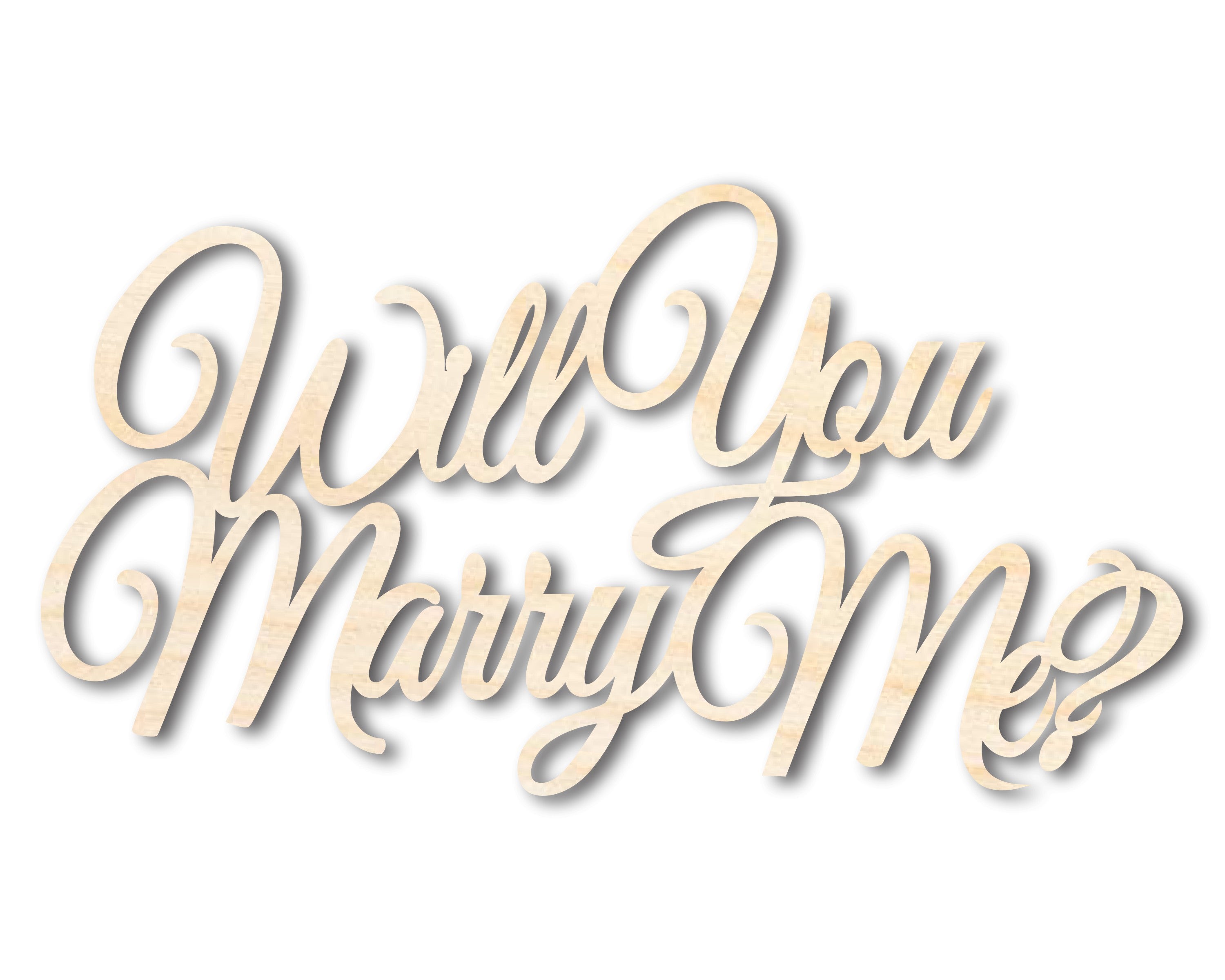 DIY Unfinished Wood 'Will You Marry Me' Sign | Up to 46 Size Options