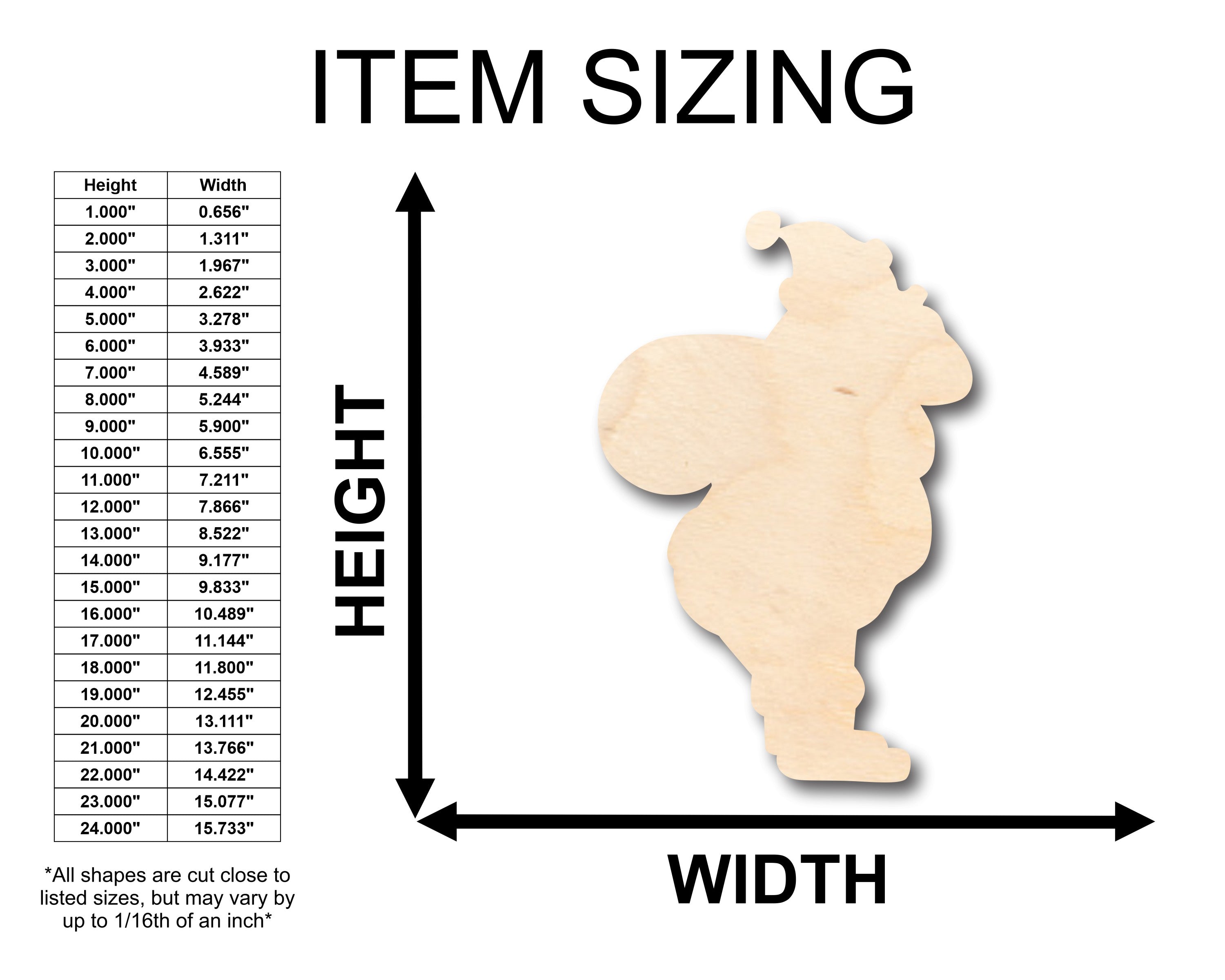 DIY Unfinished Wood Santa Clause Shape for Crafts up to 46 Inches