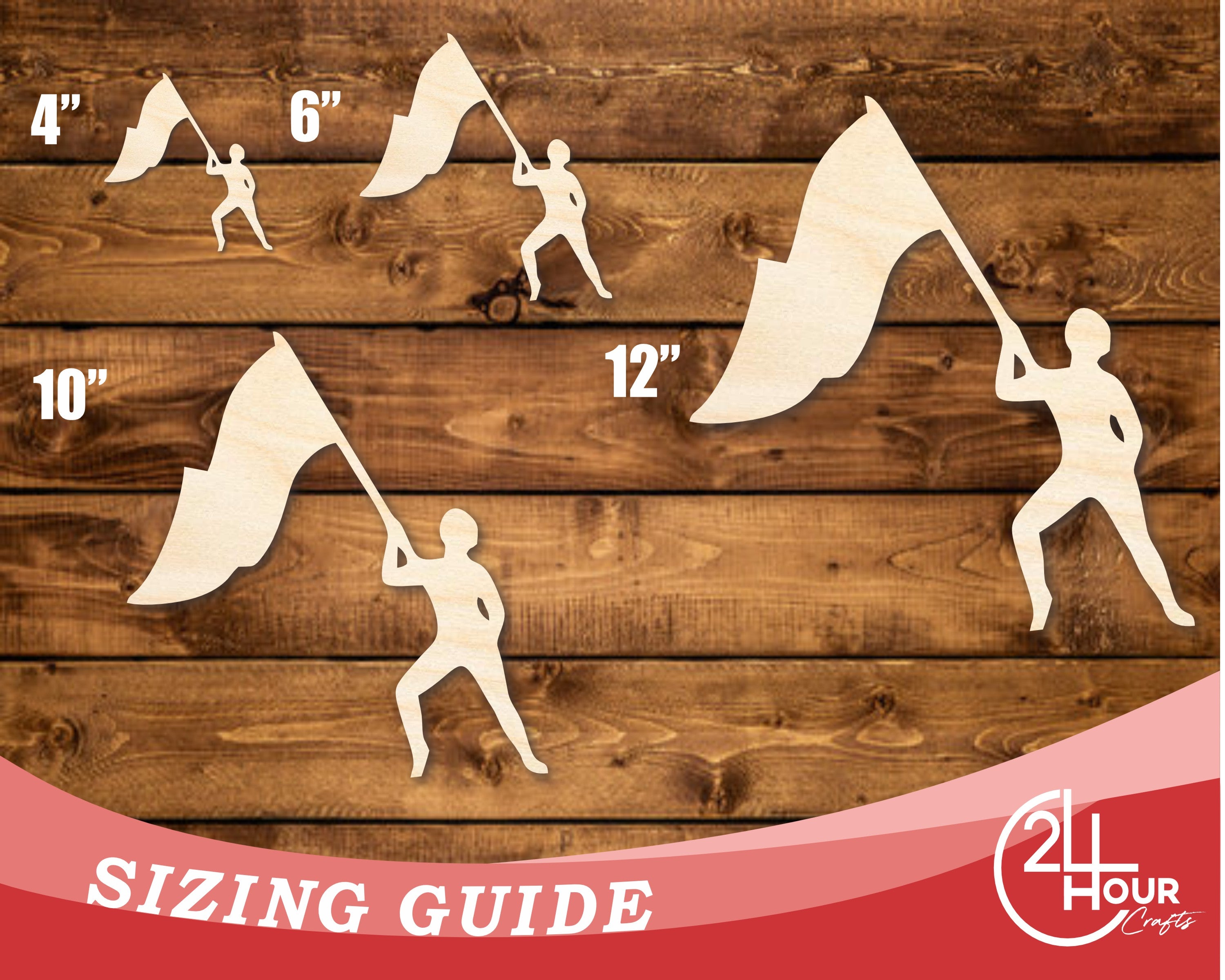 Unfinished DIY Craft Cutout in Wood Color - Guard Shape, Up to 46 for DIY