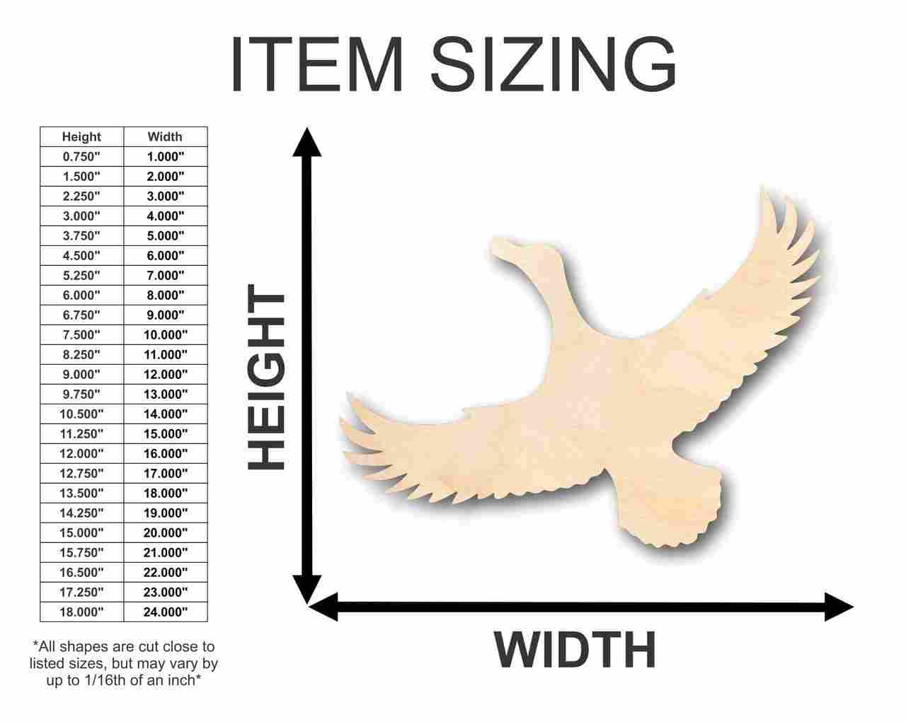 Unfinished Baltic Birch Plywood Flying Duck Shape - Ideal for Animal - Wildlife - DIY Crafts up to 46 Projects