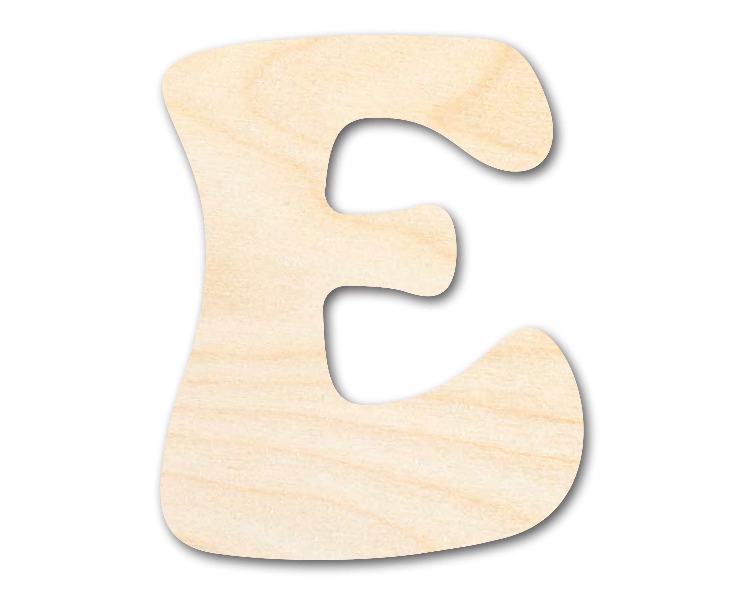 Unfinished Baltic Birch Wood Groovy E - Shaped DIY Craft Cutouts | Up to 46 Inches for Multiple DIY Projects
