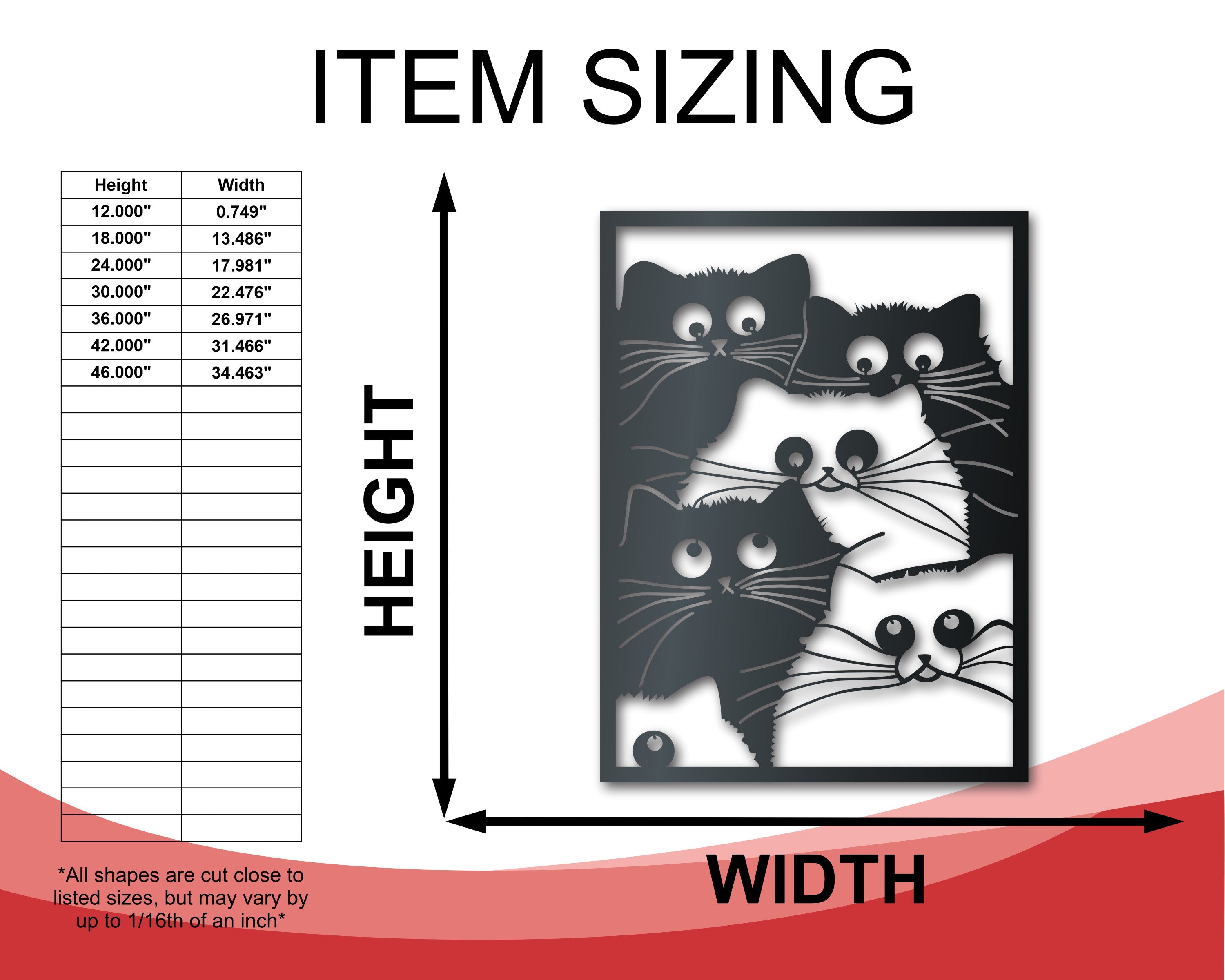 Indoor & Outdoor Metal Wall Art for Cat Lovers | Up to 46 | 20+ Color Choices