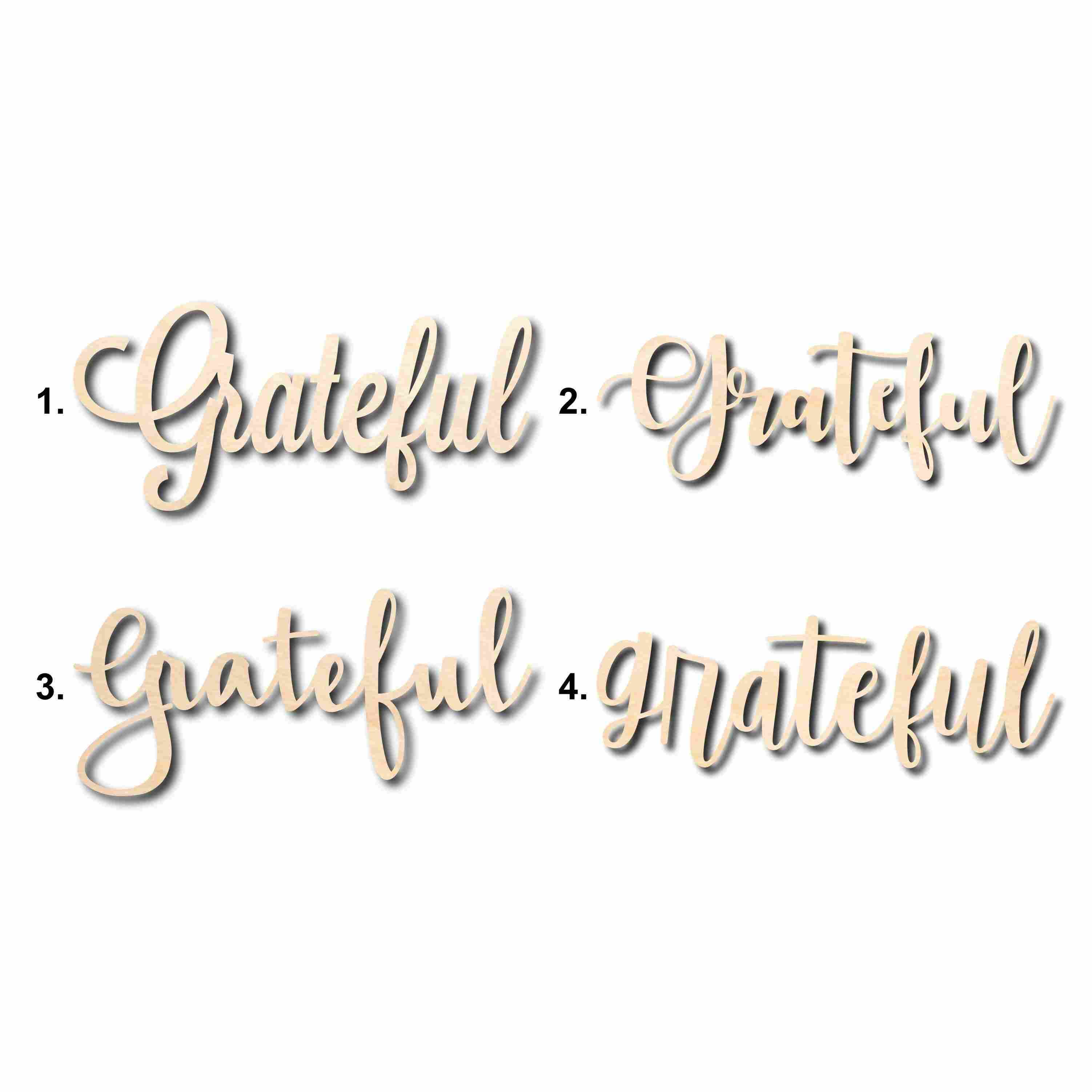 Unfinished Grateful Sign Wood Cutout for DIY Home Decor Crafts