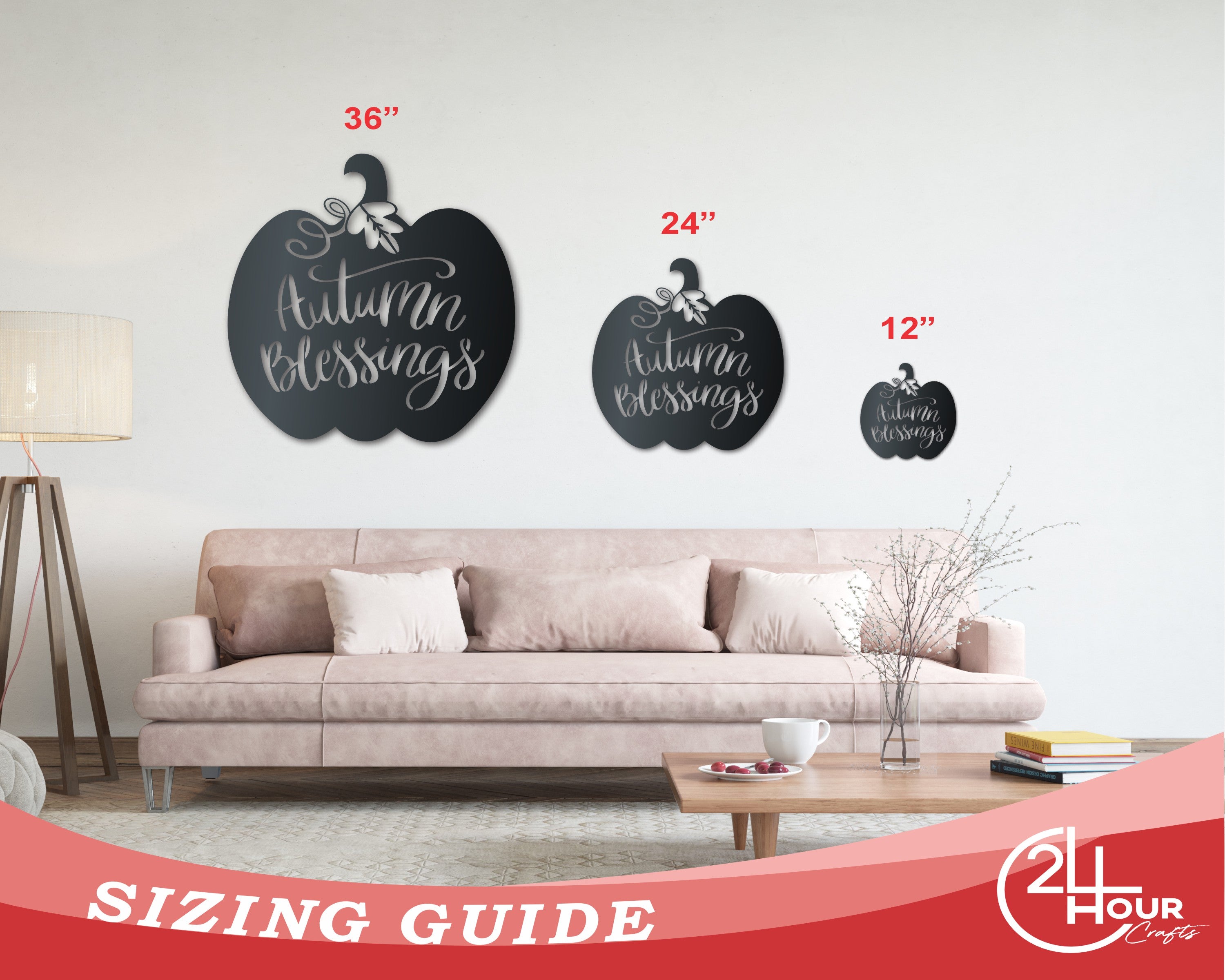 36-Inch Metal Autumn Wall Art with Over 20 Color Options for Indoors & Outdoors