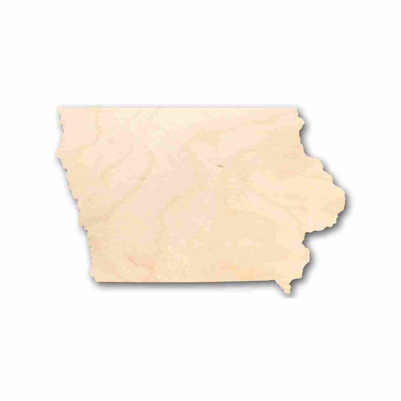 Unfinished Wood Iowa Shape - State - Craft - up to 46 DIY