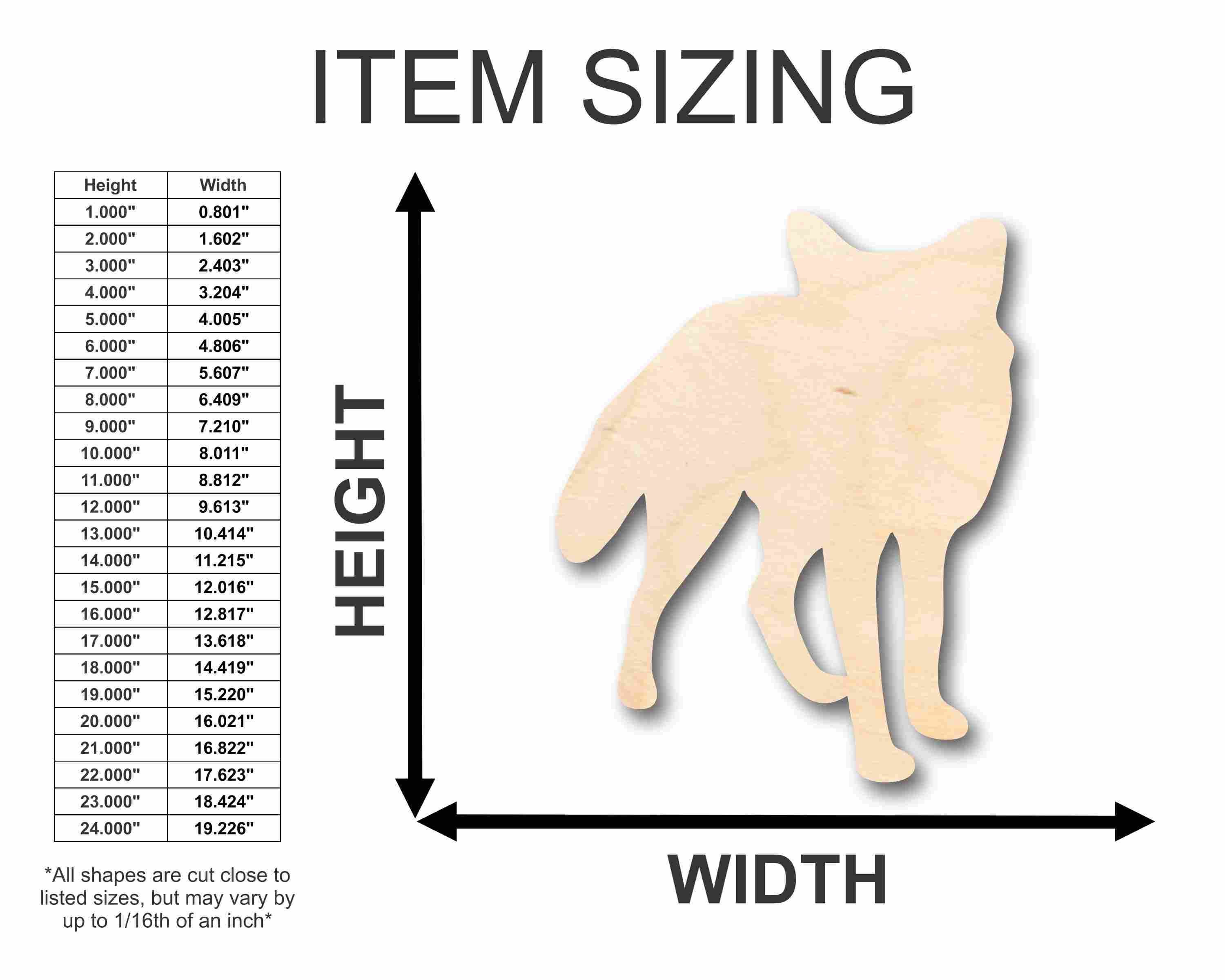 DIY Unfinished Wood Fox Silhouette - Up to 46 Unique Craft Options