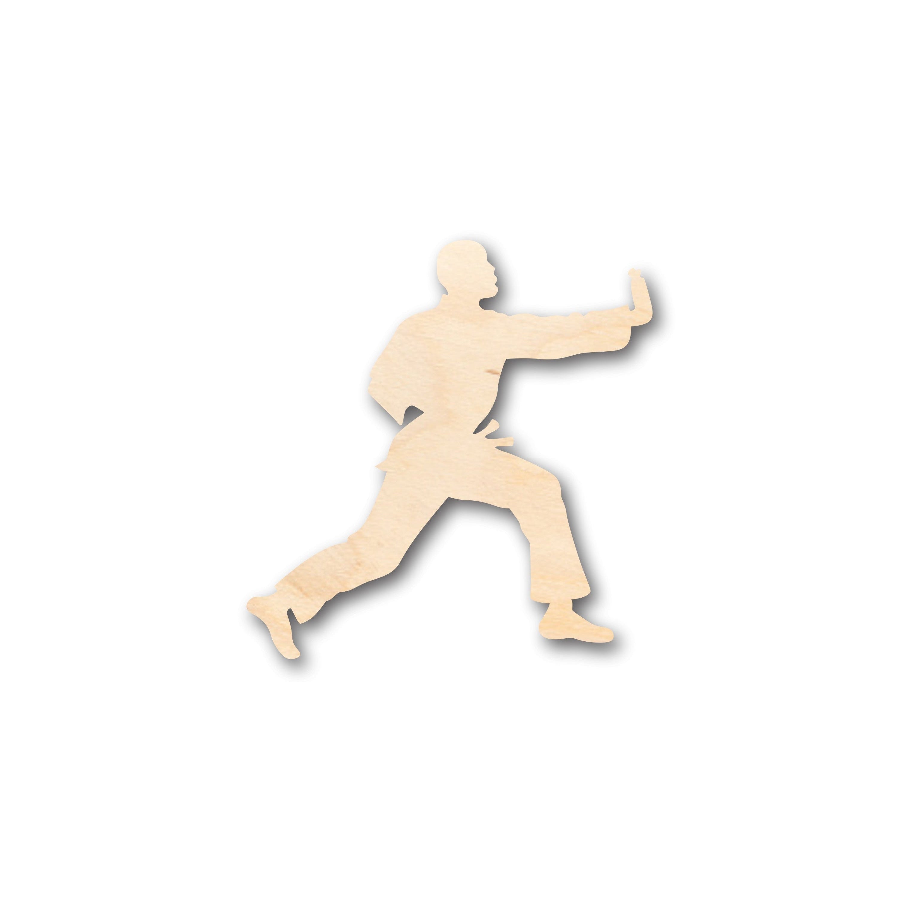 Unfinished DIY Wood Male Martial Arts Karate - Shaped Craft Pieces, Sizes up to 46 Inches for Creative Projects