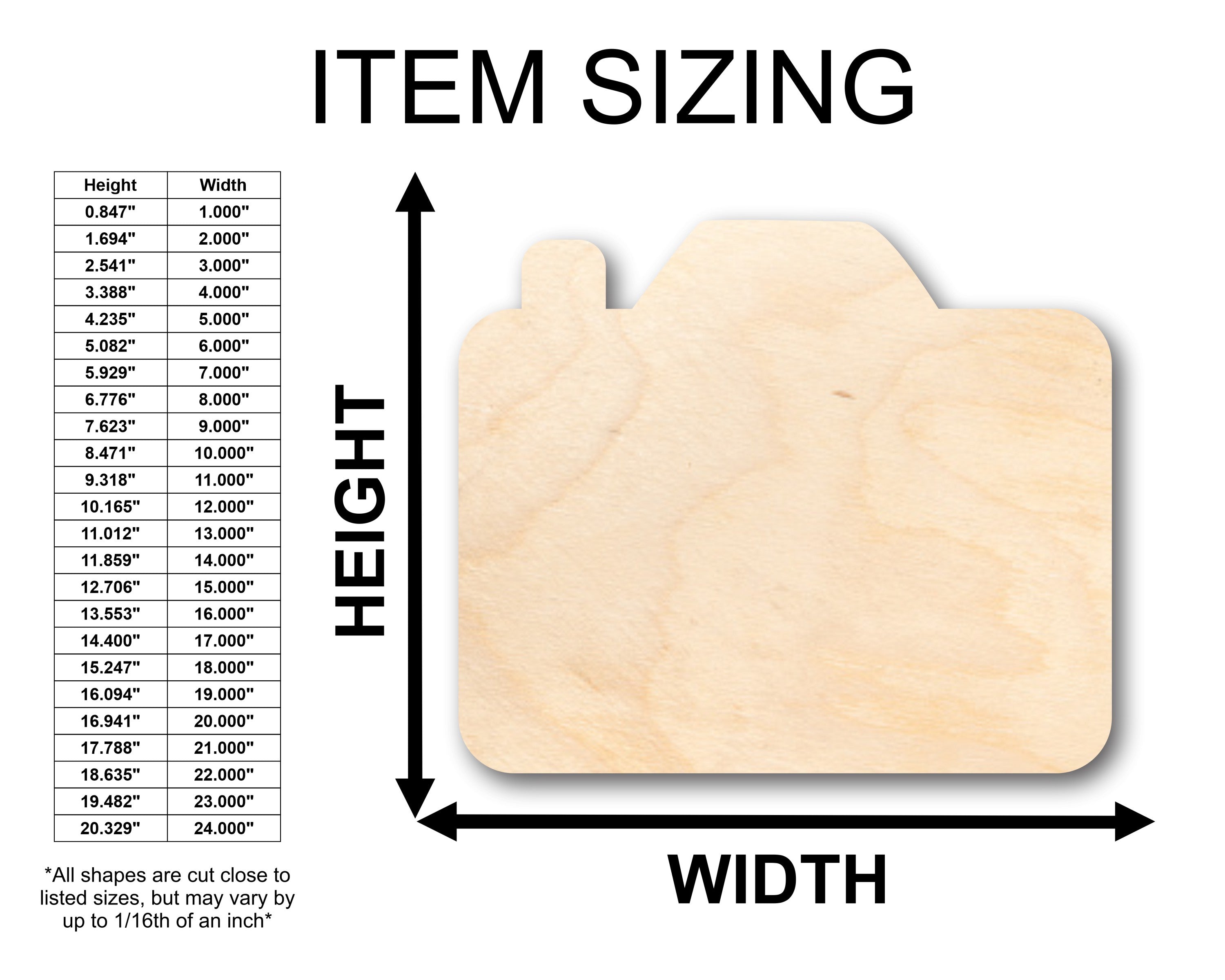 DIY Unfinished Wood Camera Shapes for Crafts - Up to 46 Pieces