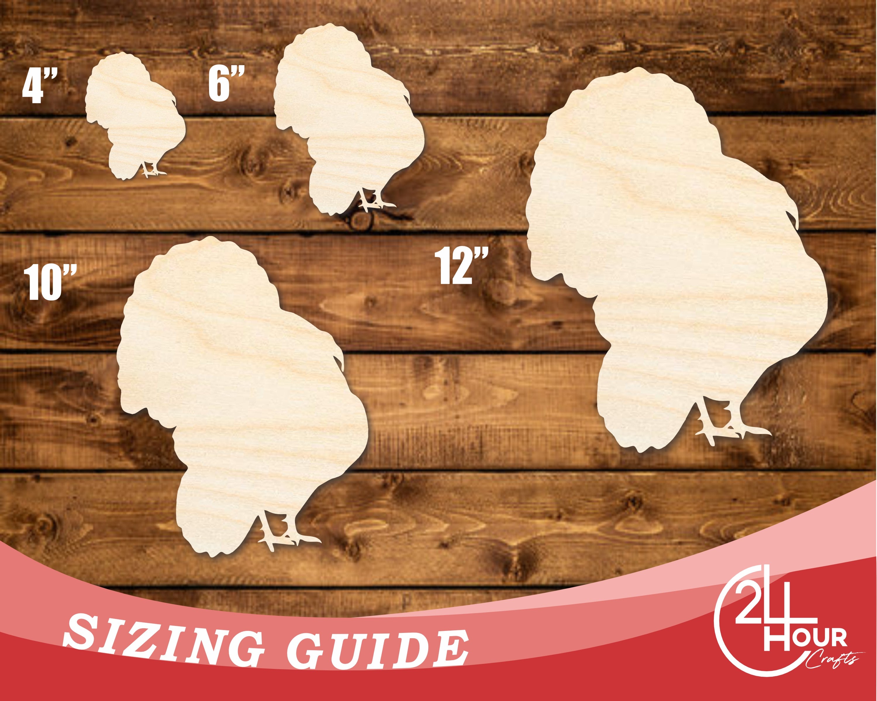 DIY Unfinished Baltic Birch Turkey Shape Cutout up to 46 Inches