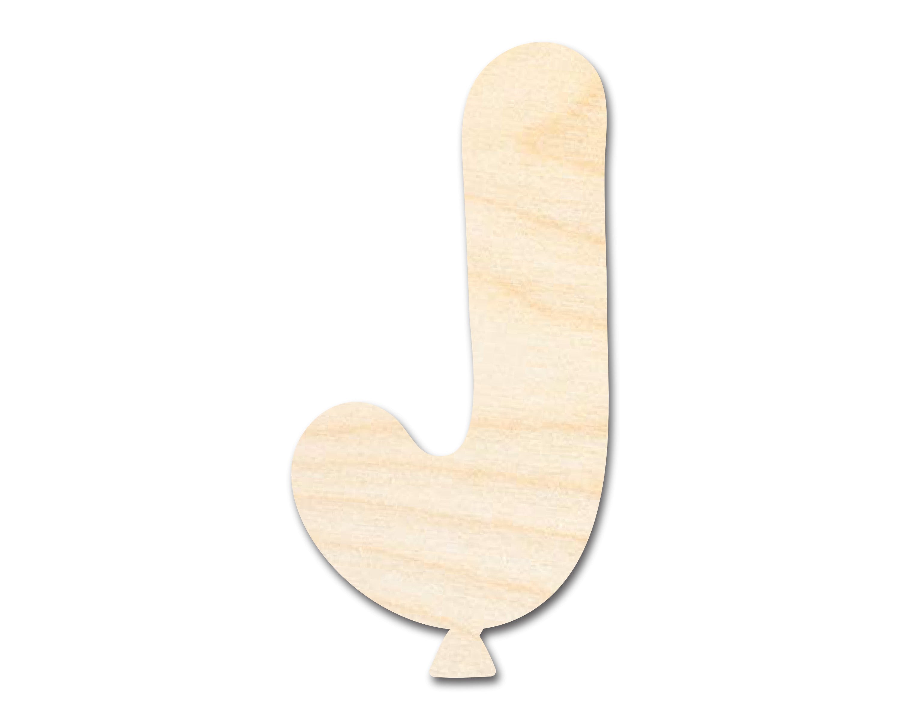 Unfinished Wood Balloon Letter J Shape | DIY Craft Cutout | up to 46 DIY