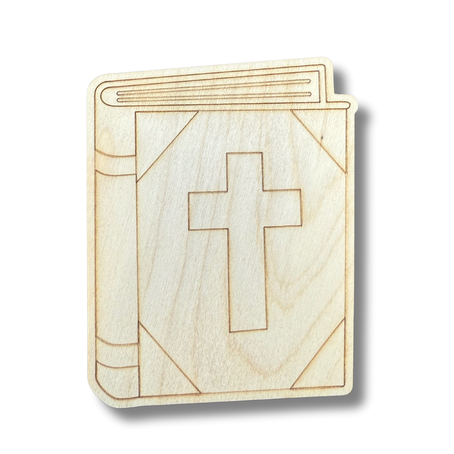 Unfinished Etched Religious Book-Shaped Wood for Up to 30 DIY Paint-by-Line Crafts