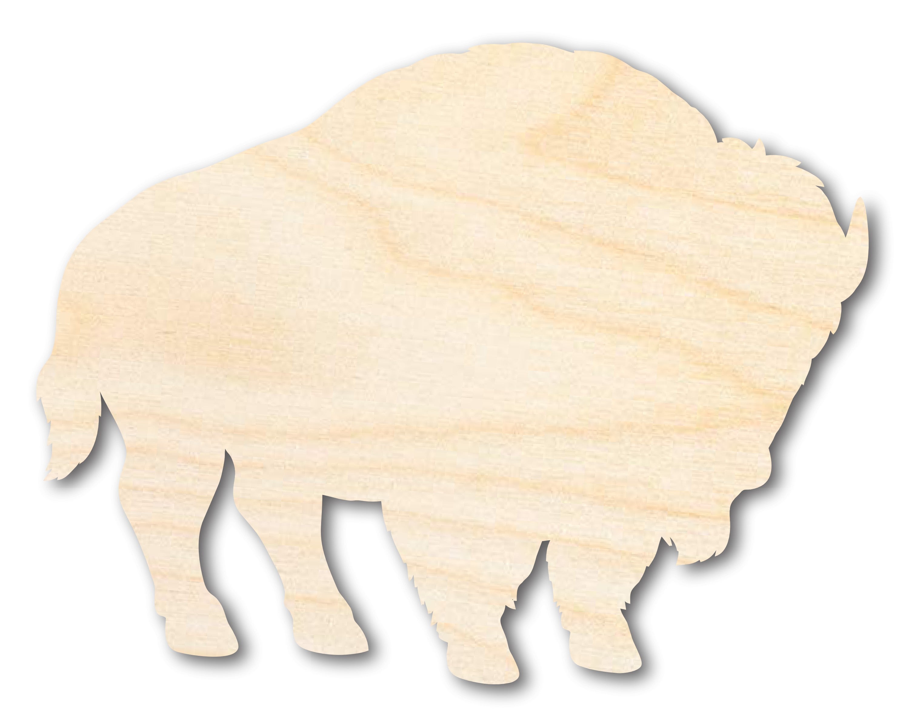 Unfinished DIY Native American Craft Cutout of Wood Buffalo Bison Silhouette with up to 46 DIY Options