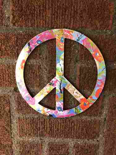 Unfinished DIY Craft - Wood Peace Sign Symbol Shape, Suitable for up to 46 DIY Projects