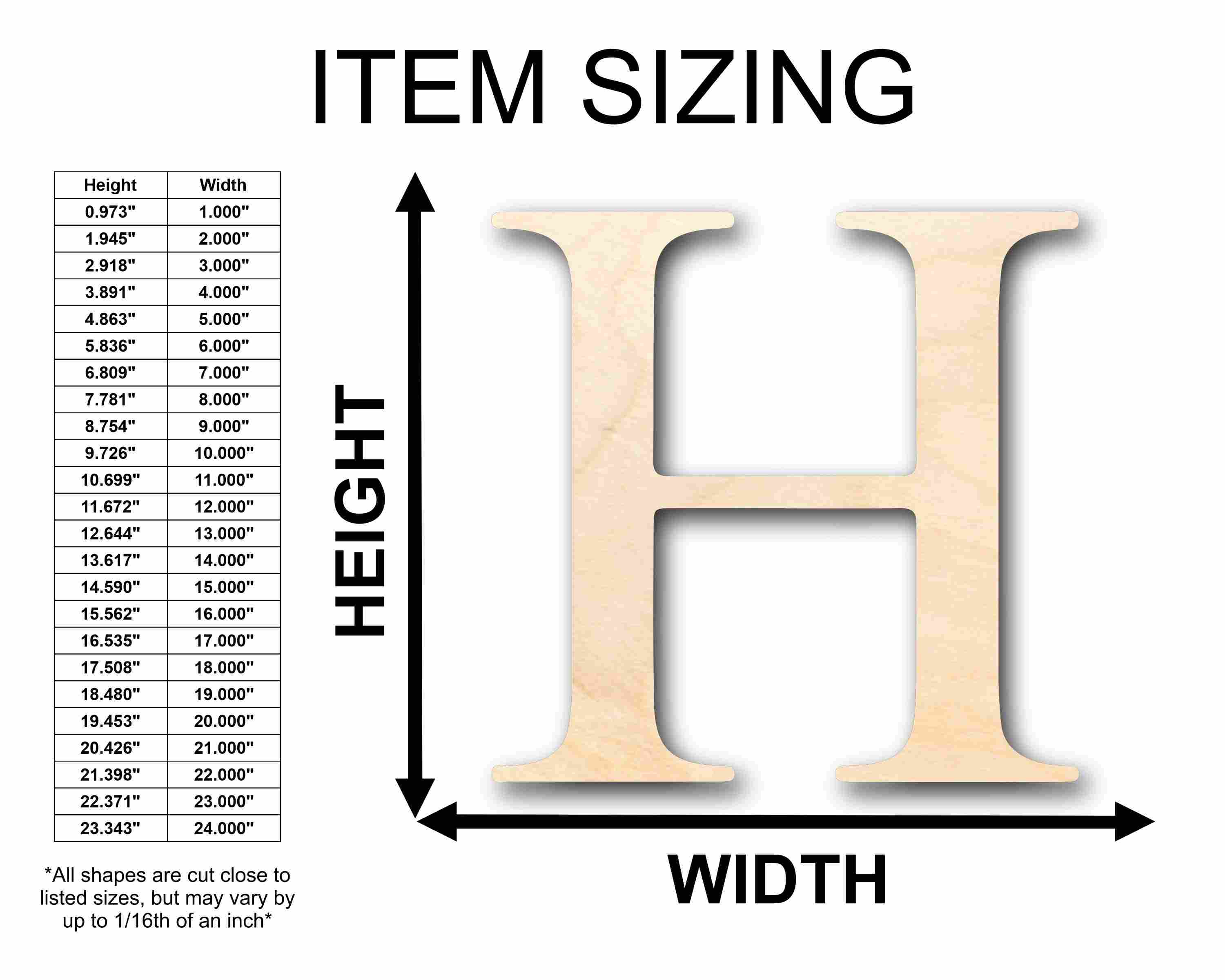 DIY Unfinished Baltic Birch Wood Greek Letter Eta Silhouette - Up to 46 Inches