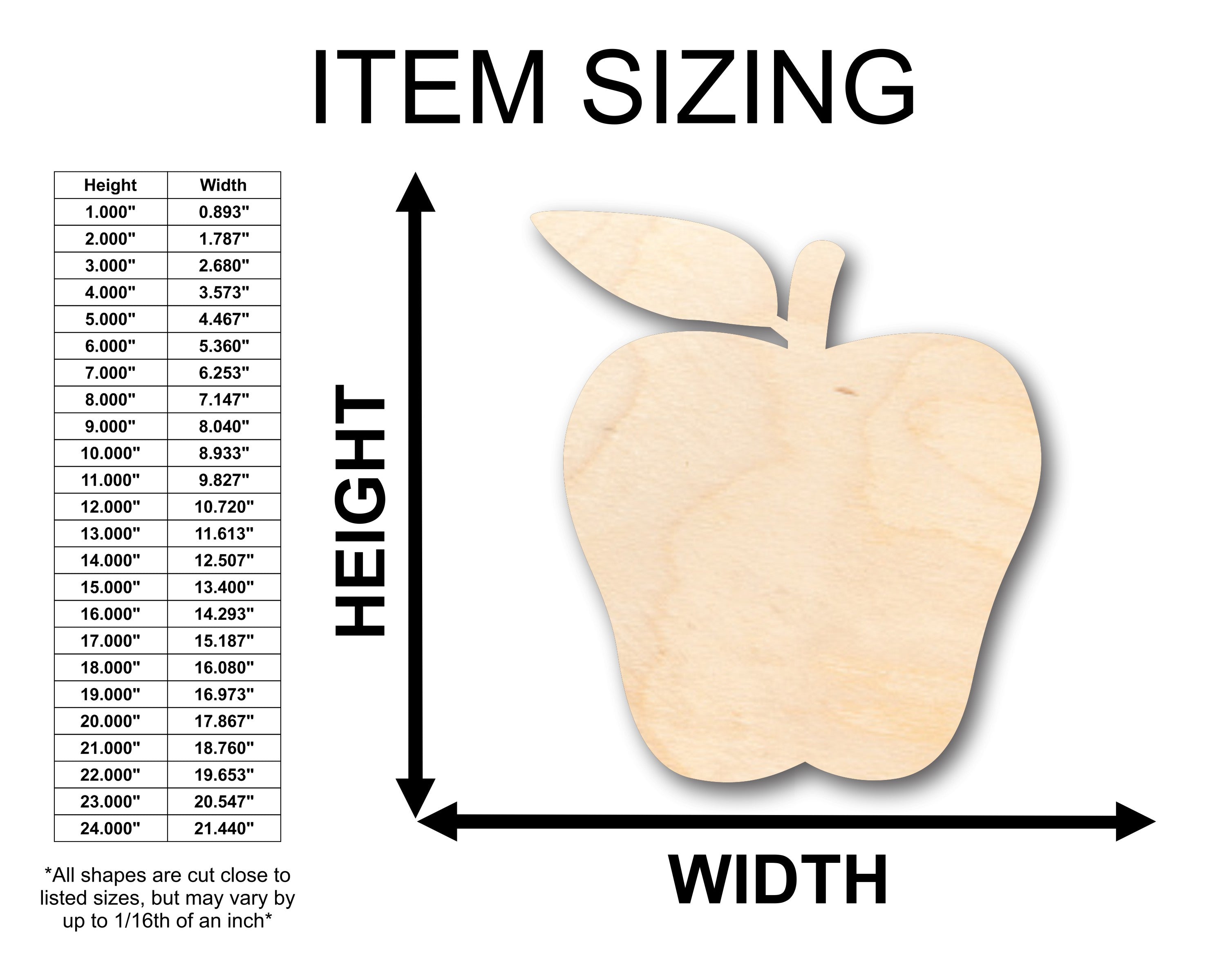 Unfinished Craft Wood in the Shape of Red Delicious Apples - Ideal for Up to 46 DIY Projects
