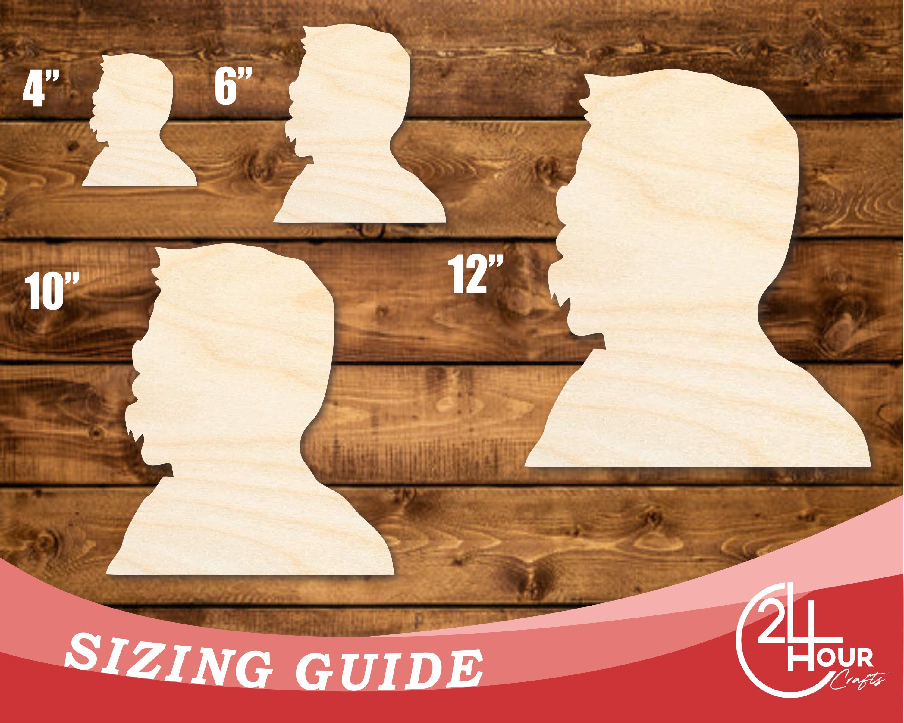 Unfinished DIY Craft Cutout in the Shape of Theodore Roosevelt for Up to 46 DIY Projects