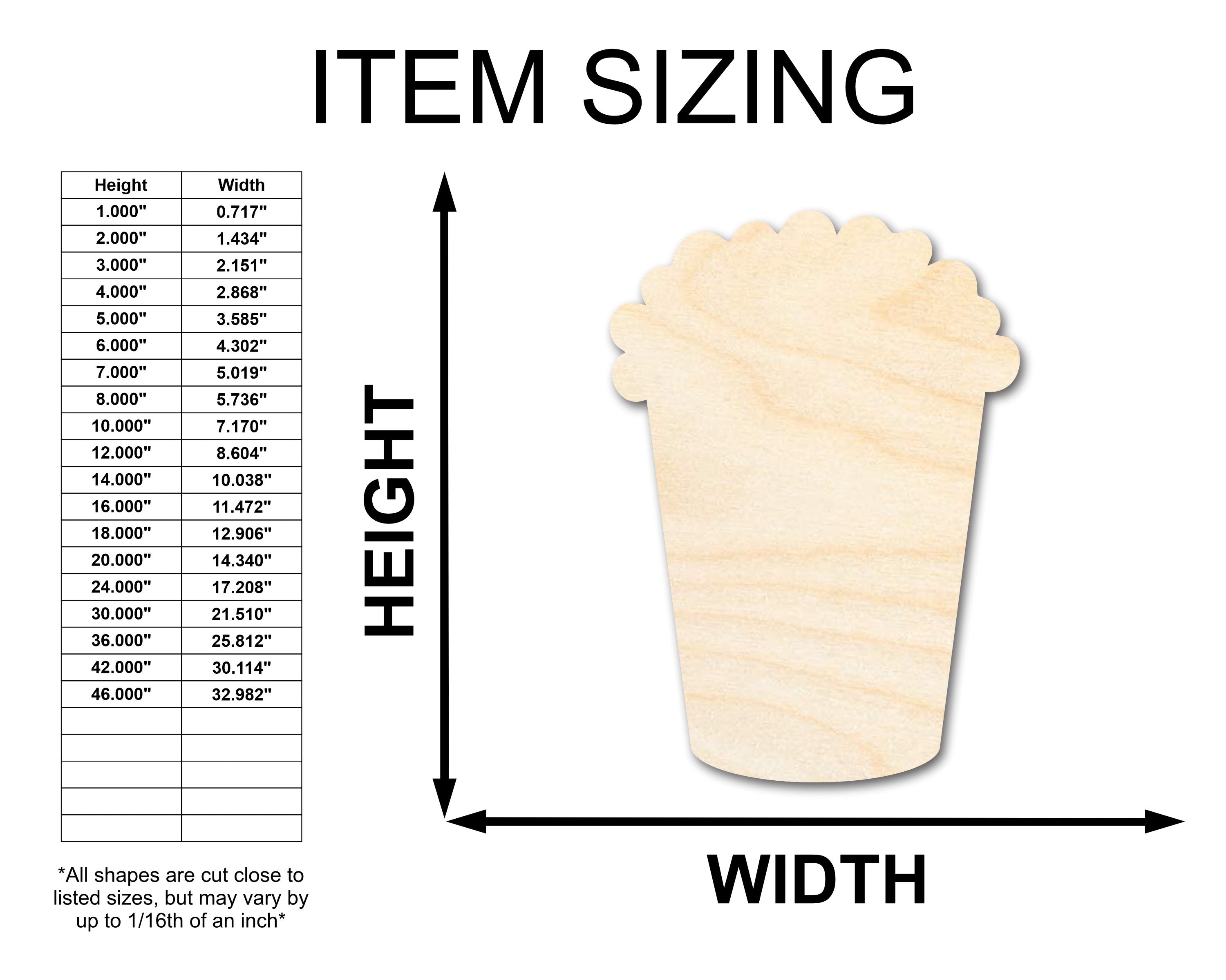 DIY Unfinished Wood Popcorn Shapes for Food Crafts (Up to 46 Pieces)