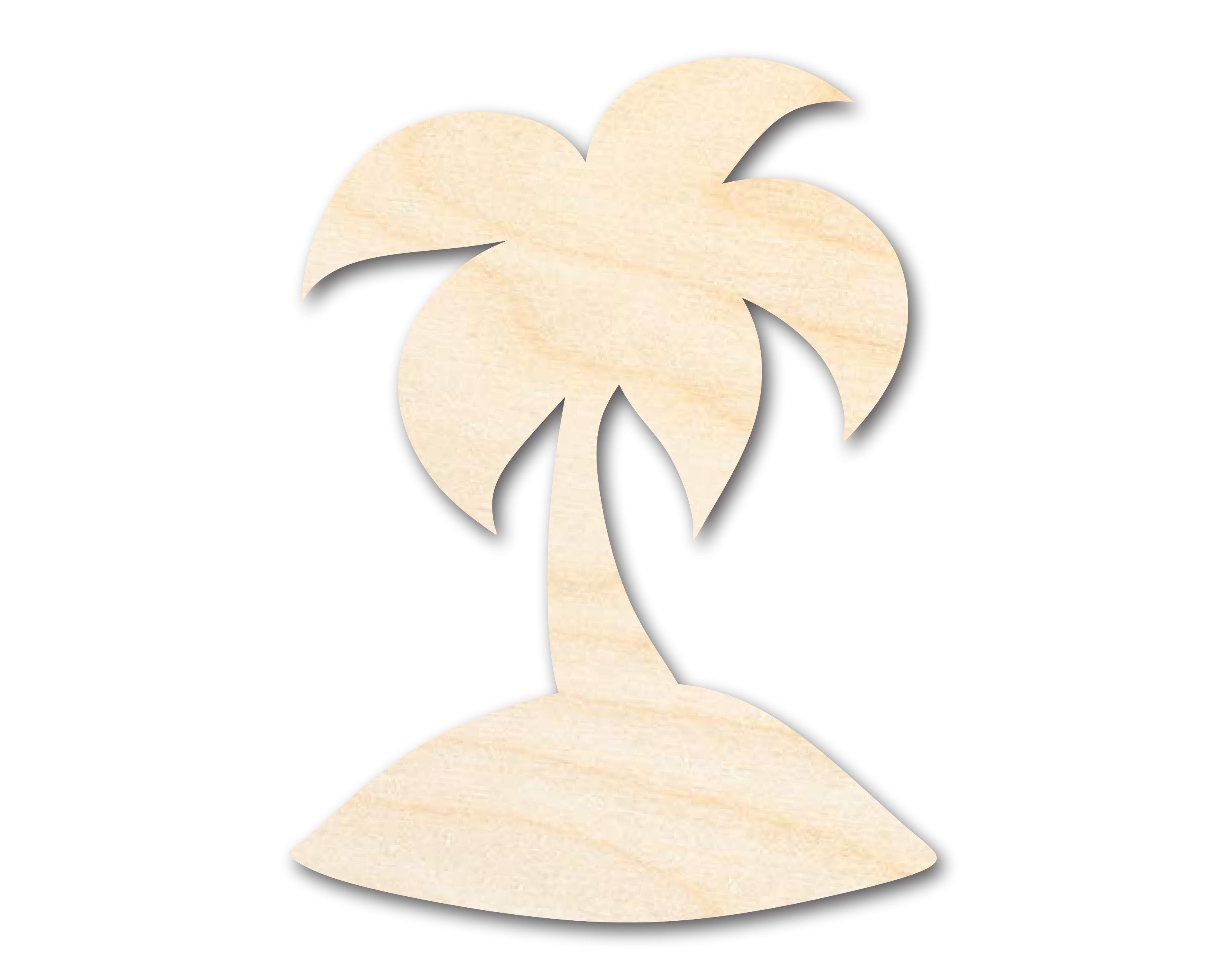 DIY Unfinished Wood Island Palm Tree Shape up to 46 Inches