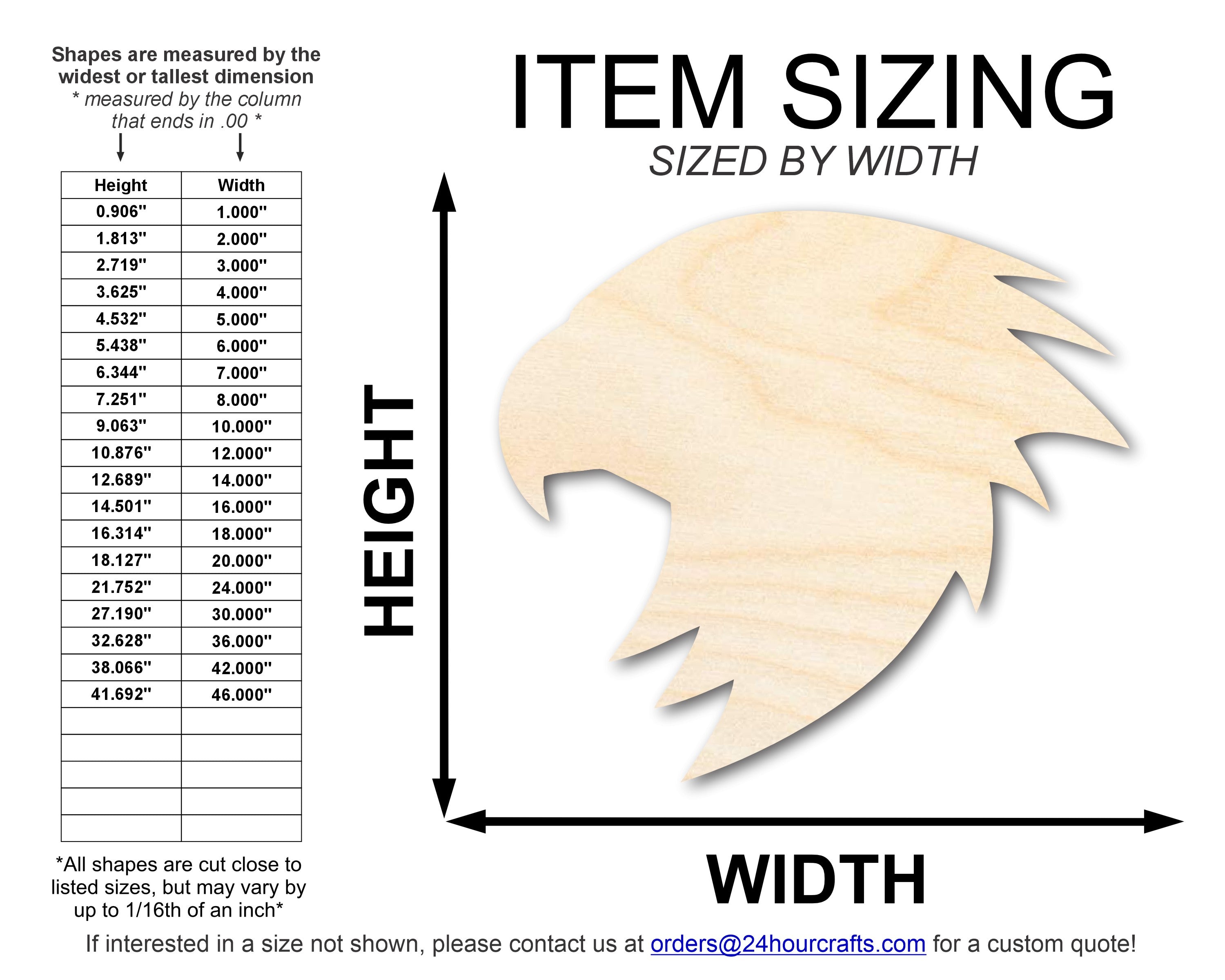 Unfinished DIY Craft Cutout in the Shape of a Wood Falcon | Up to 46 Different DIY Options
