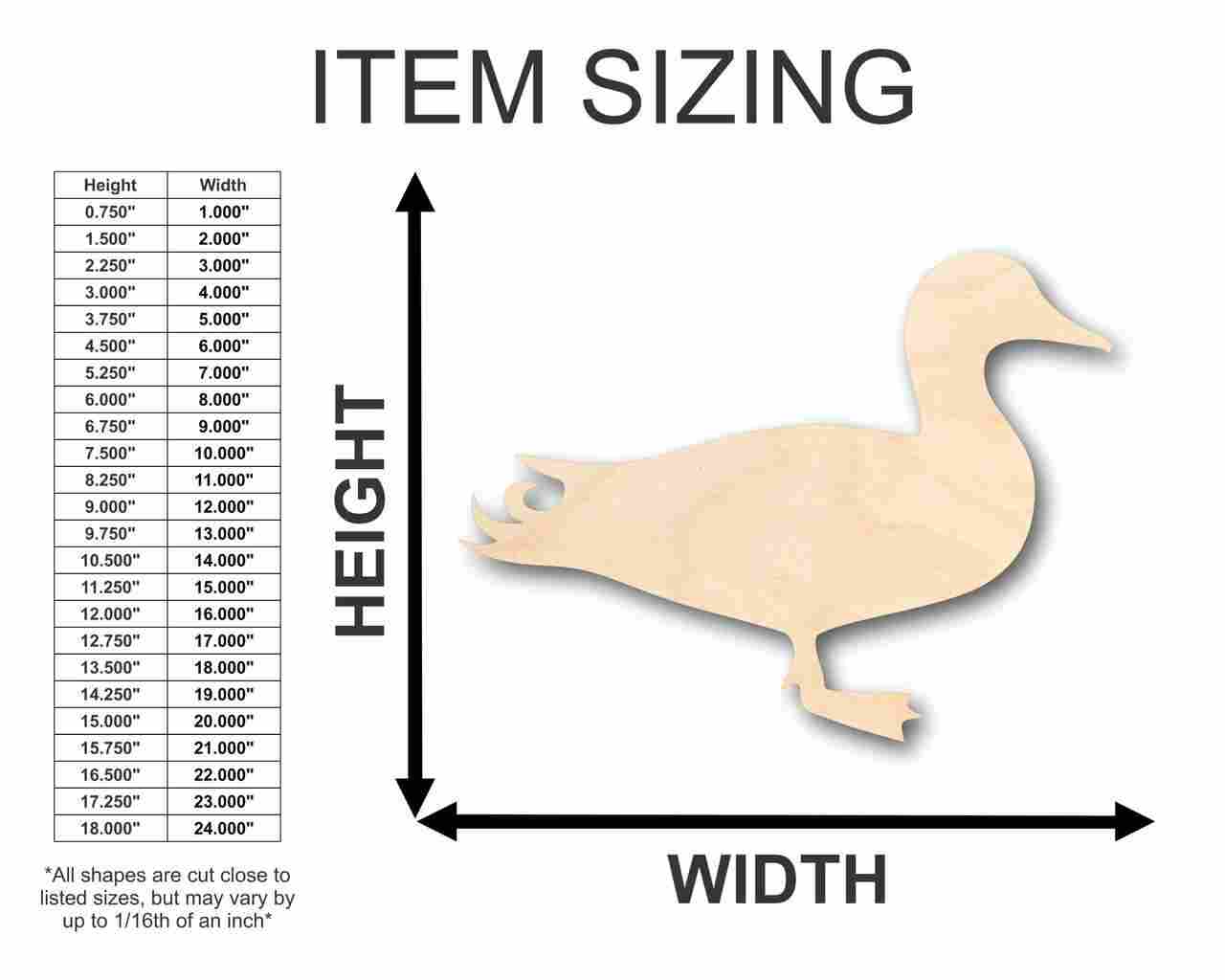 DIY Unfinished Baltic Birch Wood Mallard Duck Shapes up to 24 Inches