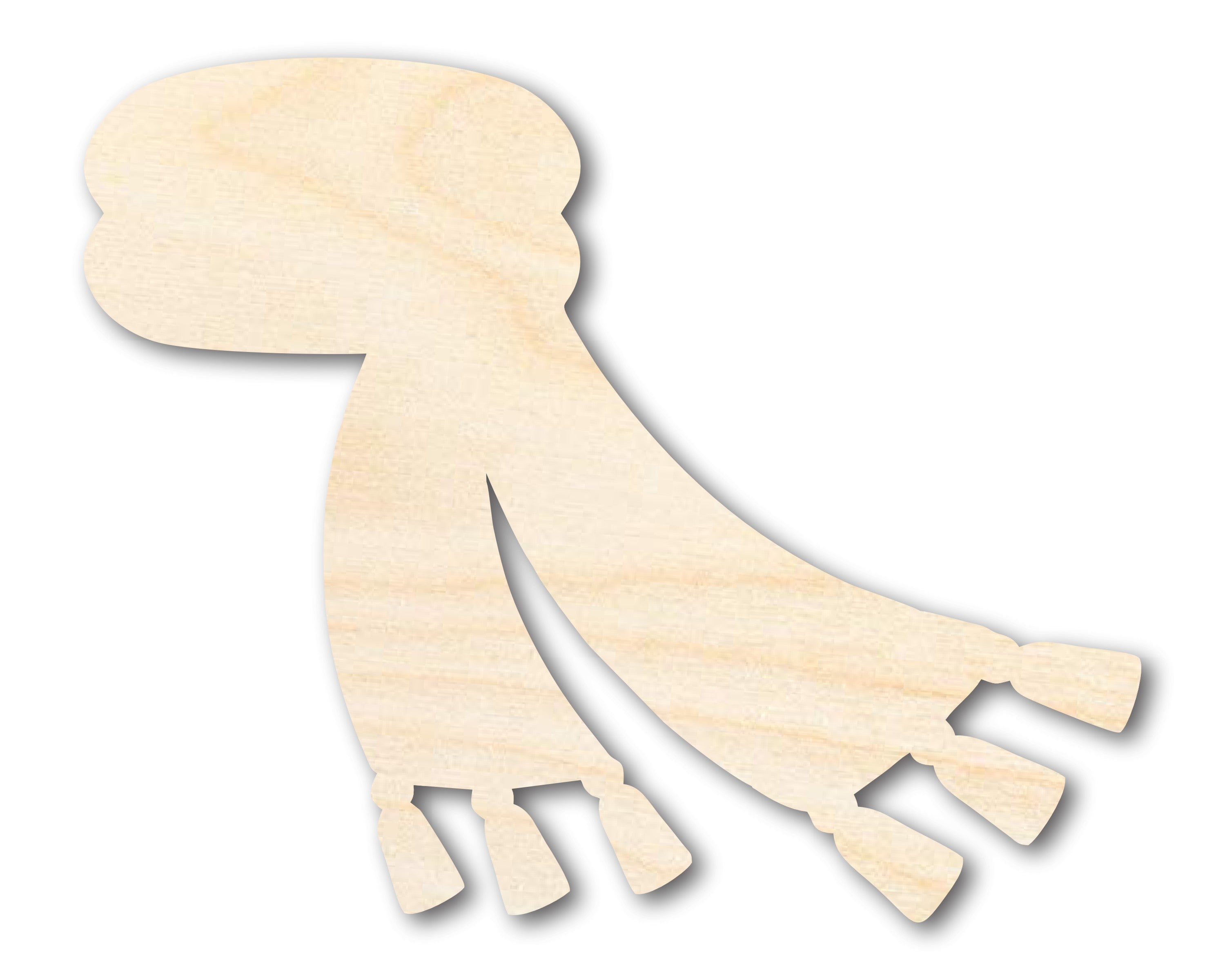 Unfinished Baltic Birch Wood Scarf Silhouette - Ideal for DIY Winter Craft Cutouts, Available up to 46 Inches for Multiple DIY Projects