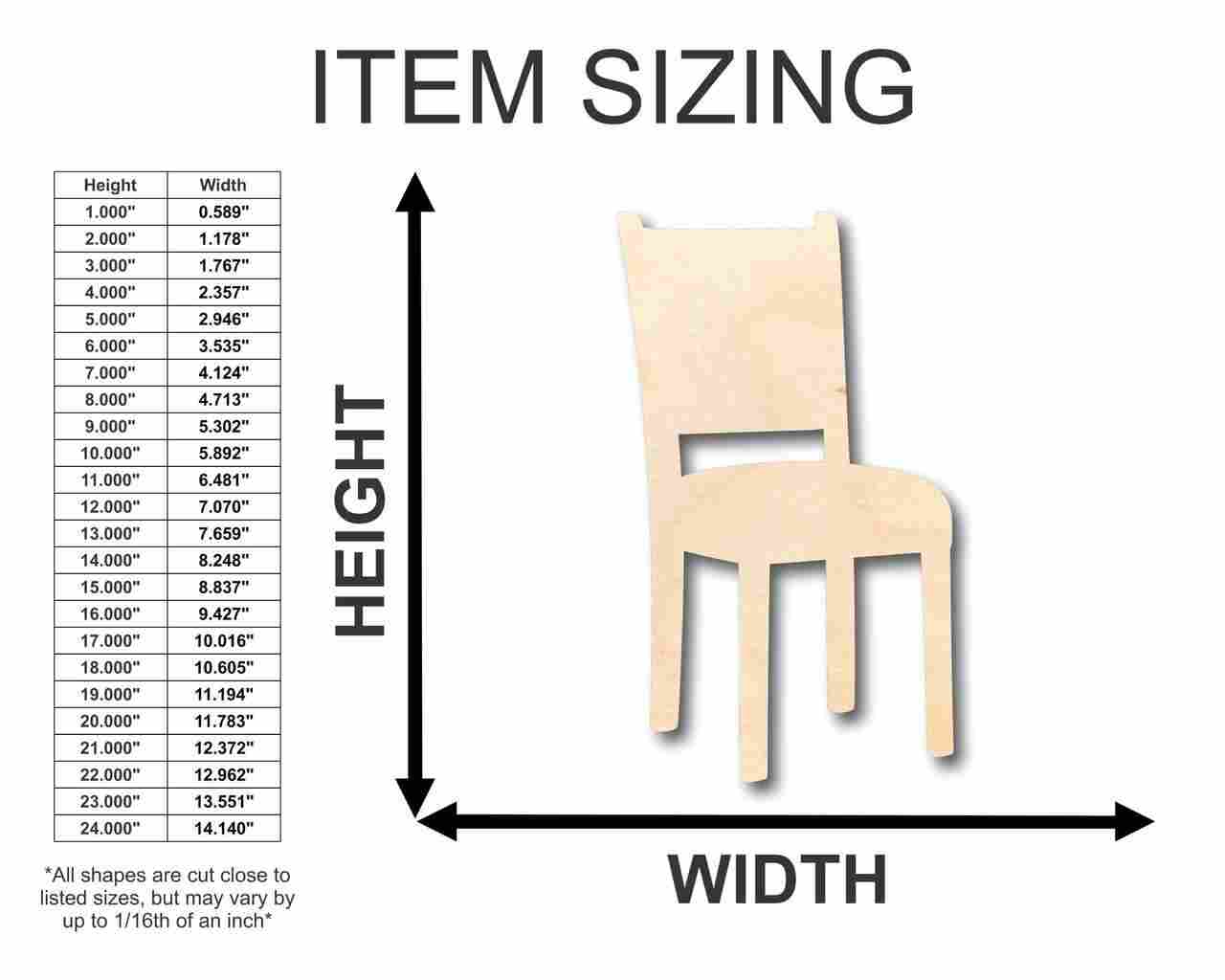 DIY Unfinished Wood Chair Shapes - Up to 46 Pieces for Craft Projects