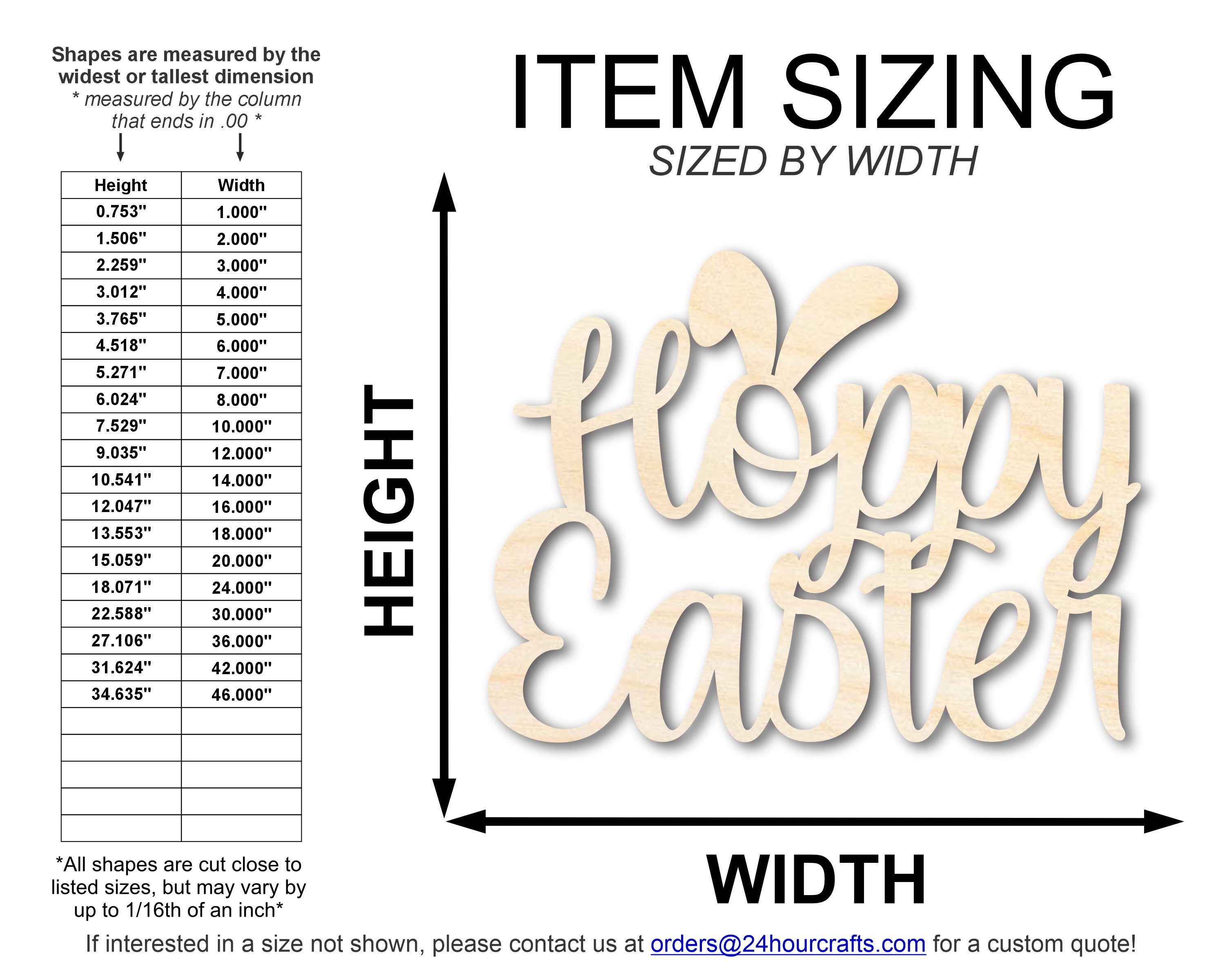 DIY Unfinished Easter Hoppy - Shaped Wood Cutouts up to 46 Inches