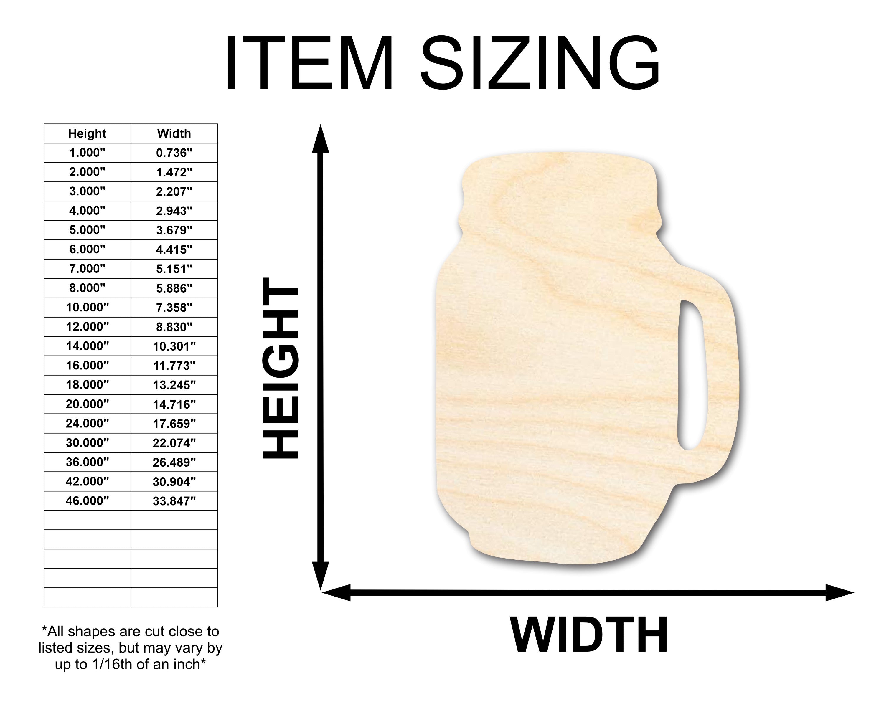 Unfinished Handled Wood Jar - Ideal for Up to 46 DIY Country Crafts
