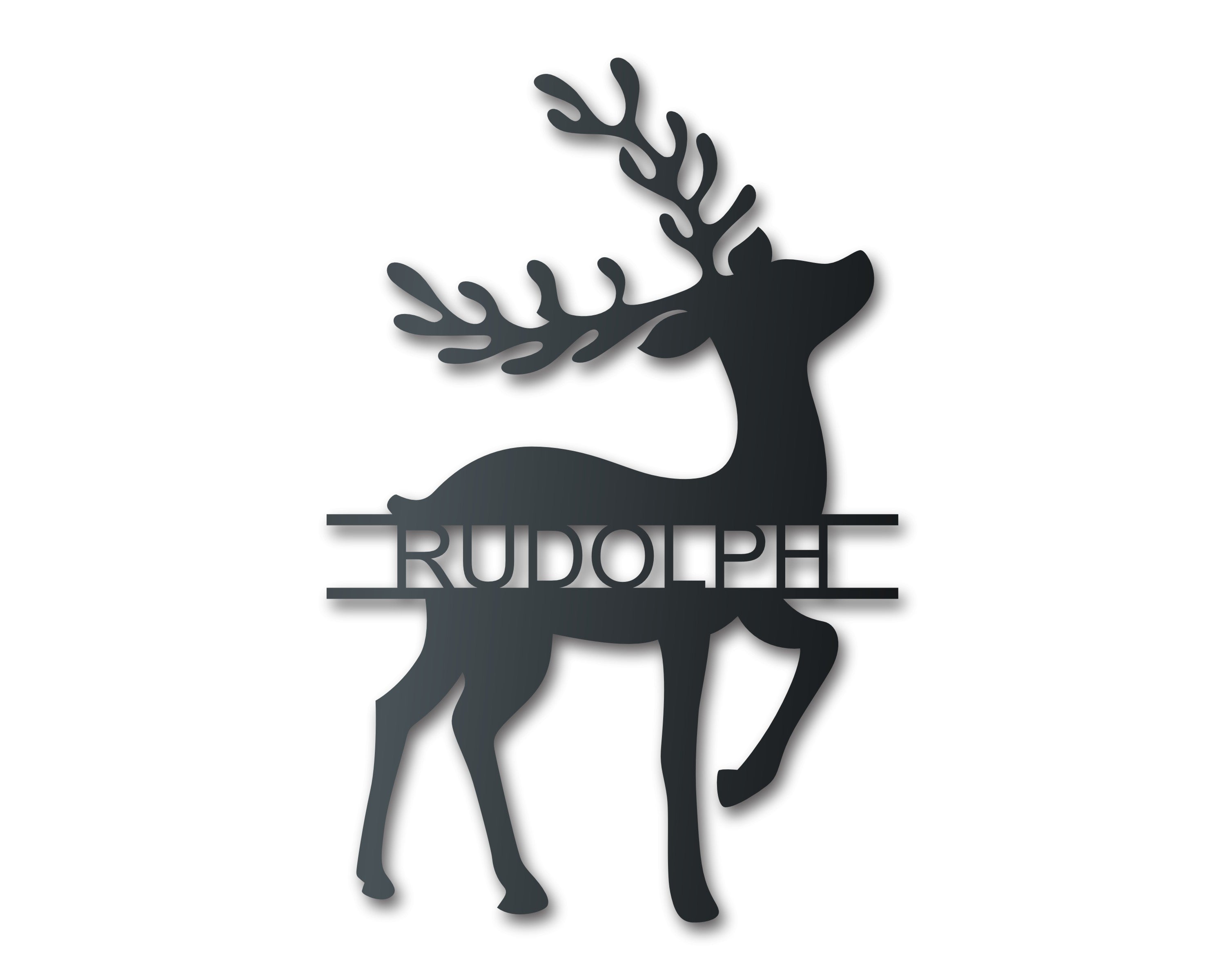 Customizable Metal Split Reindeer Wall Art for Winter Holidays | Up to 36 Inches | 20+ Color Choices